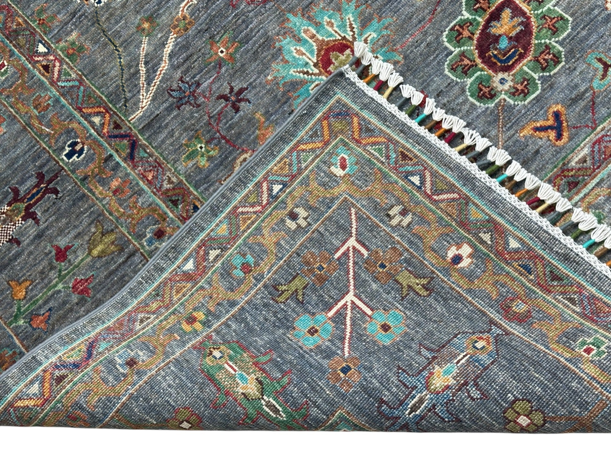 Hand-Knotted Afghani Chobi Sultani Wool Rug – 8’10″ x 12’4″