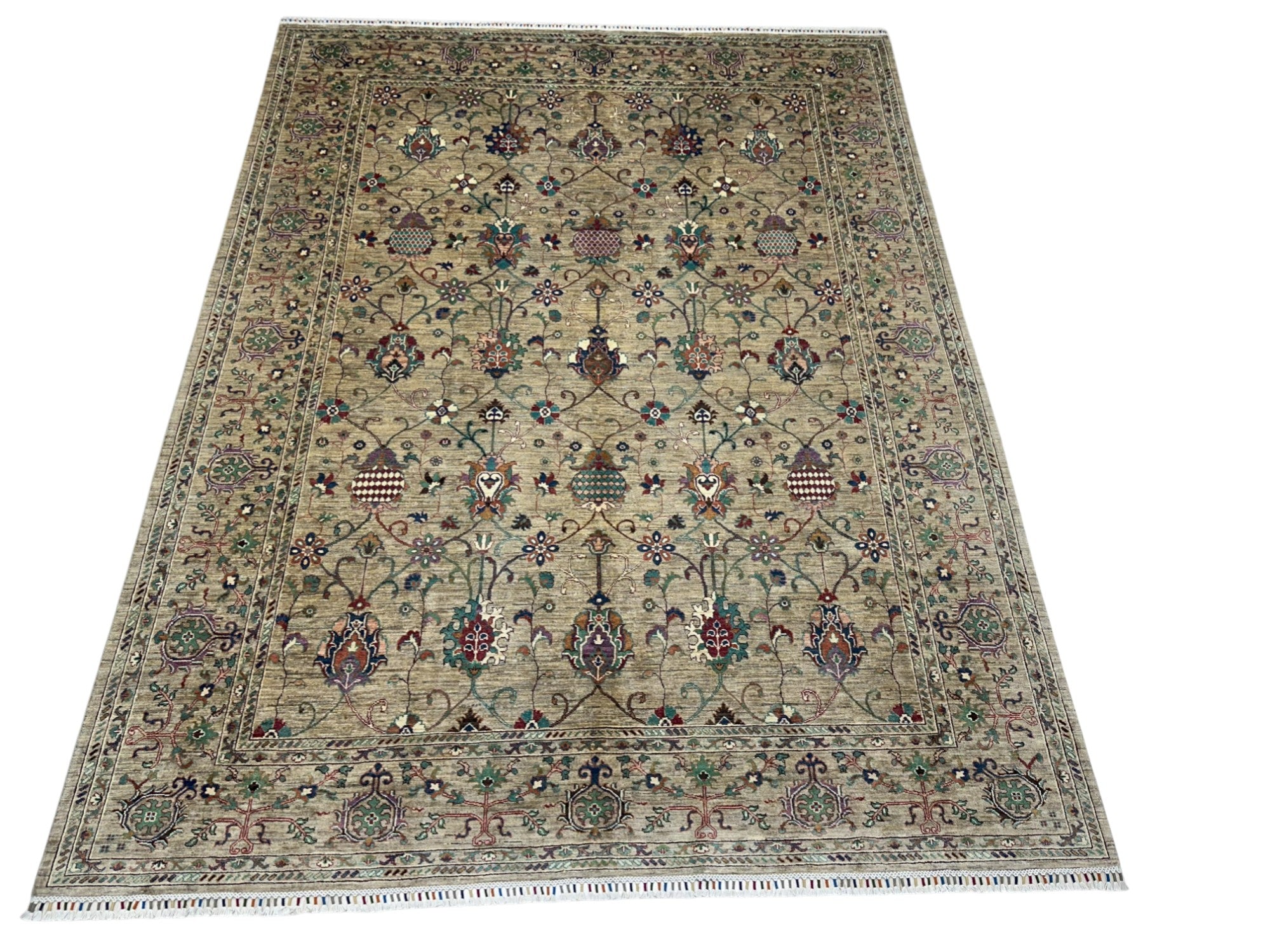 Hand-Knotted Afghani Chobi Gabbeh Wool Rug – 8’2″ x 11’4″