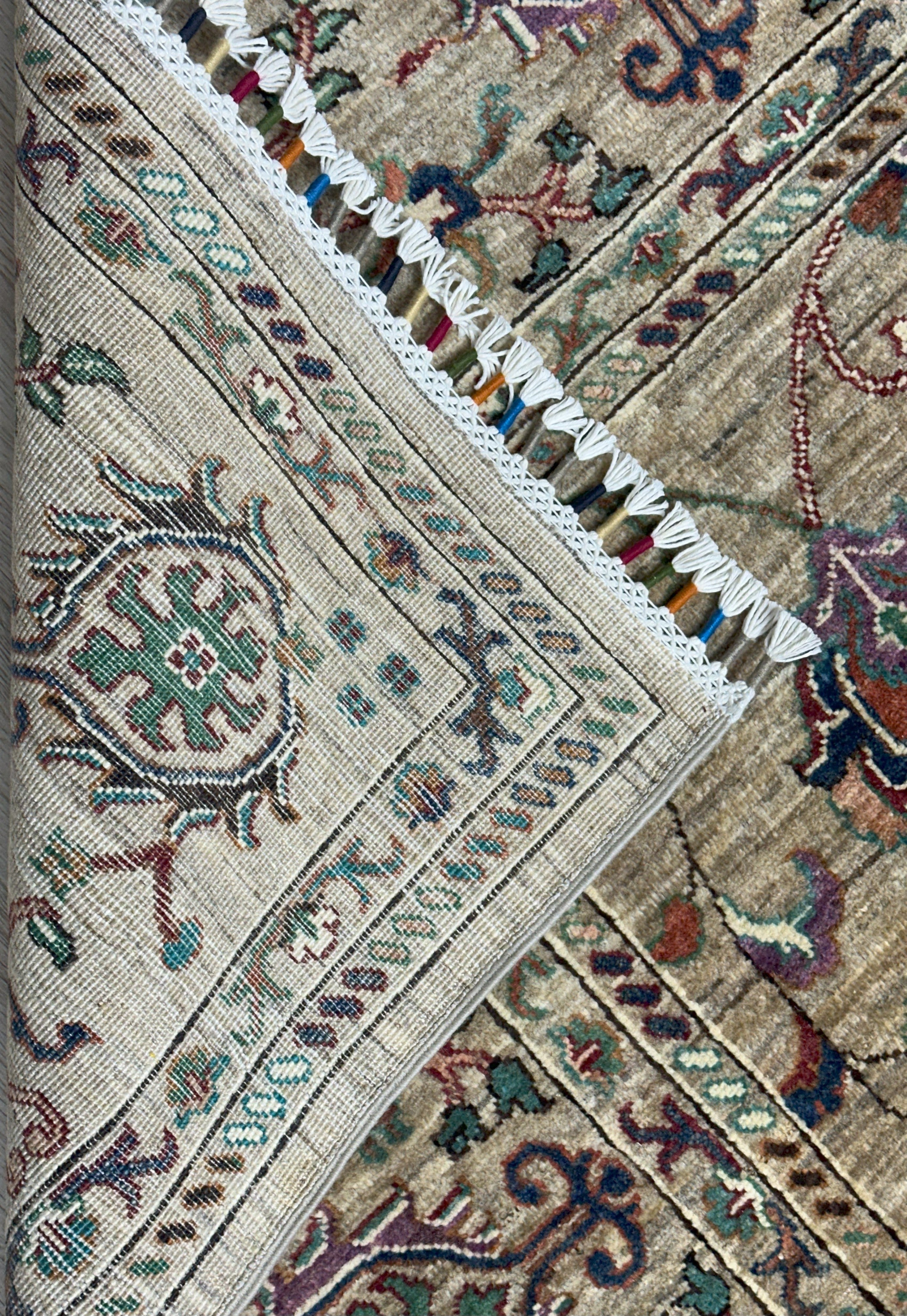 Hand-Knotted Afghani Chobi Sultani Wool Rug – 8’10″ x 11’4″
