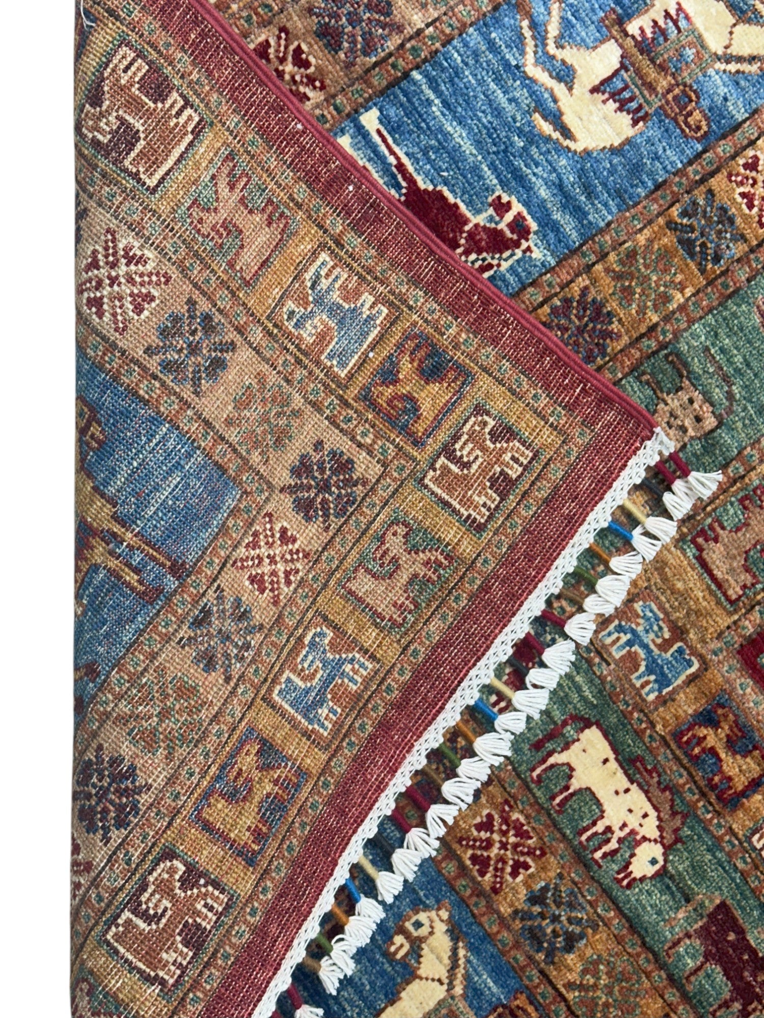 Hand-Knotted Afghani Chobi Gabbeh Wool Rug – 9’0″ x 11’11″
