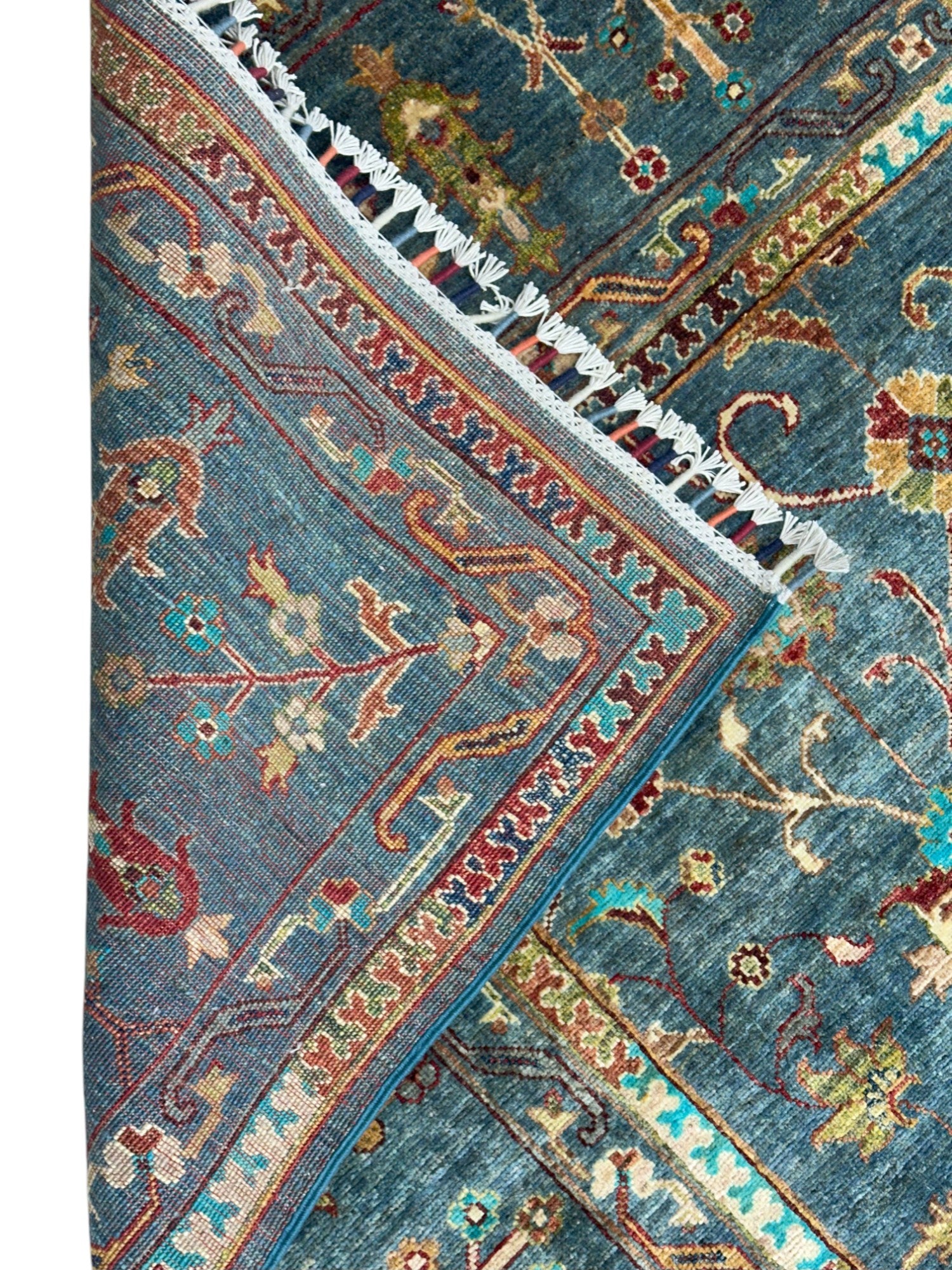 Hand-Knotted Afghani Chobi Sultani Wool Rug – 6’9″ x 9’9″