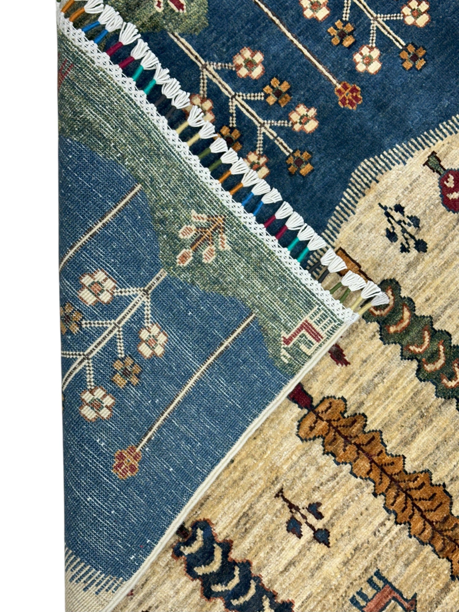 Hand-Knotted Afghani Chobi Gabbeh Wool Rug – 4’11″ x 6’9″