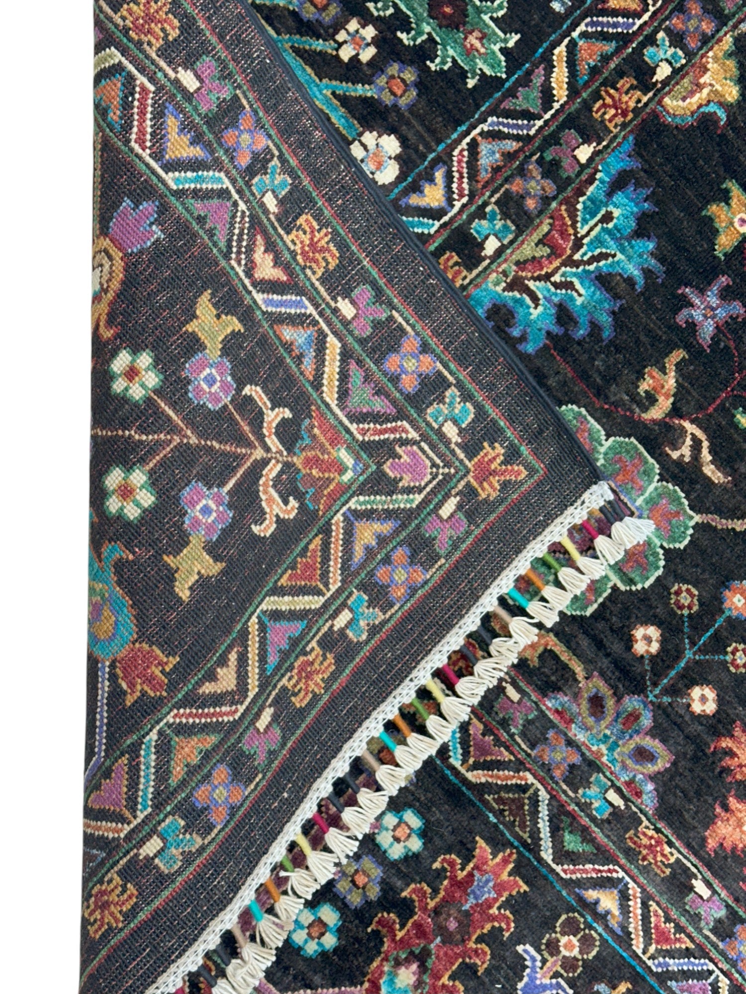 Hand-Knotted Afghani Chobi Sultani Wool Rug – 6’9″ x 9’11″