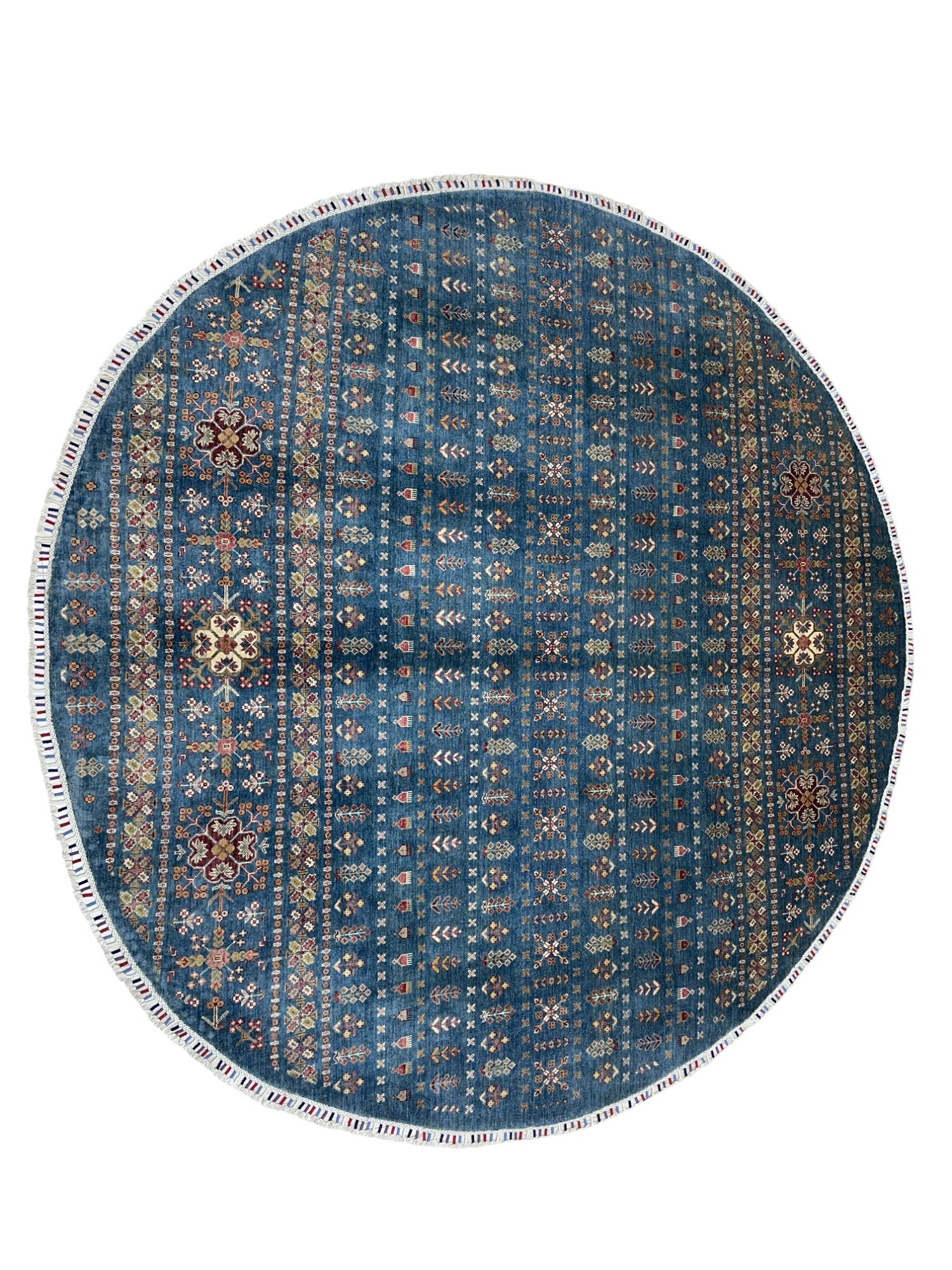Hand-Knotted Afghani Chobi Gabbeh Wool Rug – 9’6″ x 9’7″