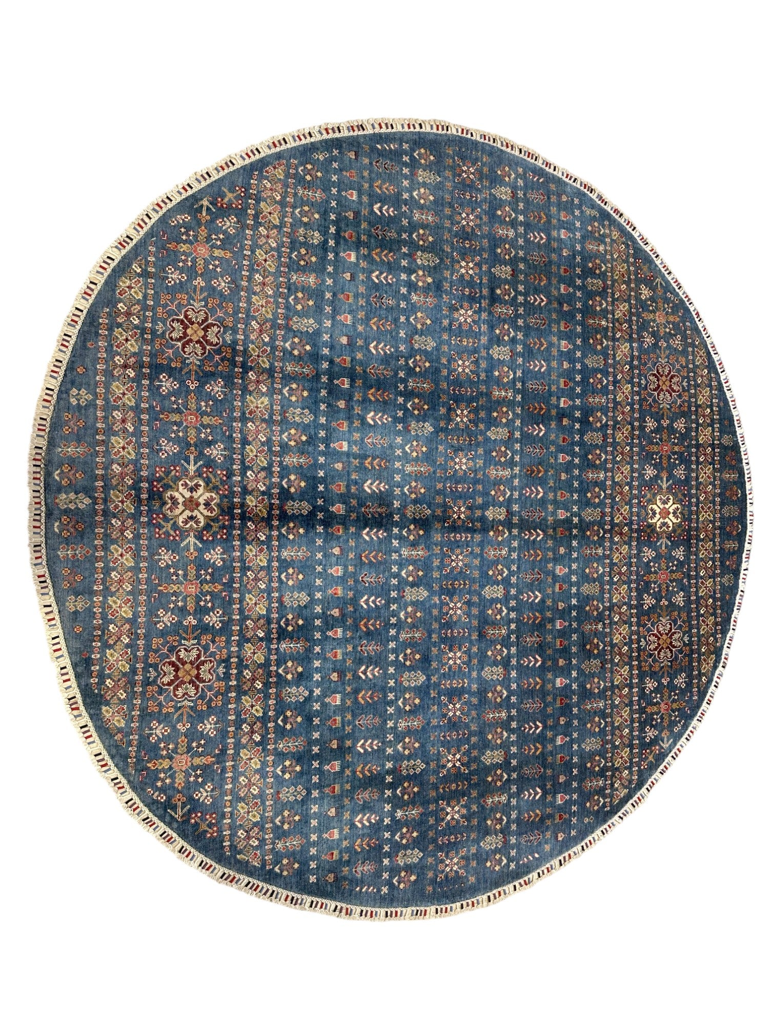 Hand-Knotted Afghani Chobi Gabbeh Wool Rug – 9’6″ x 9’7″
