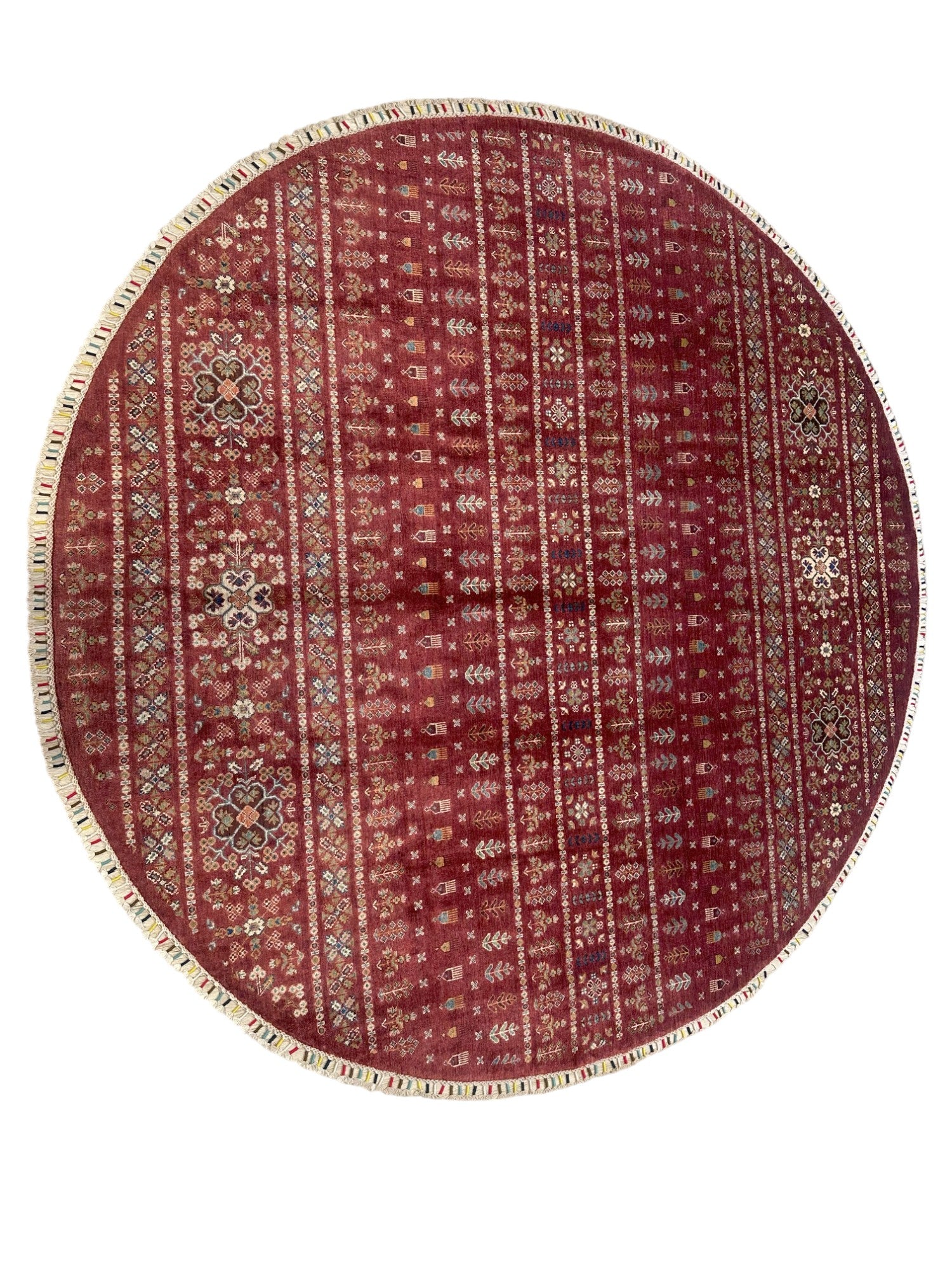 Hand-Knotted Afghani Chobi Gabbeh Wool Rug – 9’7″ x 9’5″