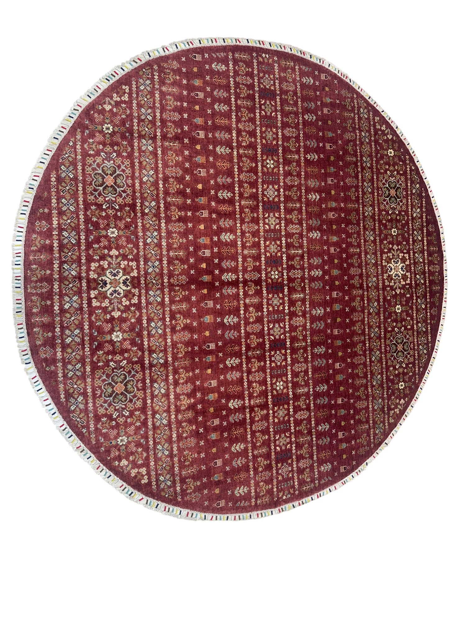 Hand-Knotted Afghani Chobi Gabbeh Wool Rug – 9’7″ x 9’5″