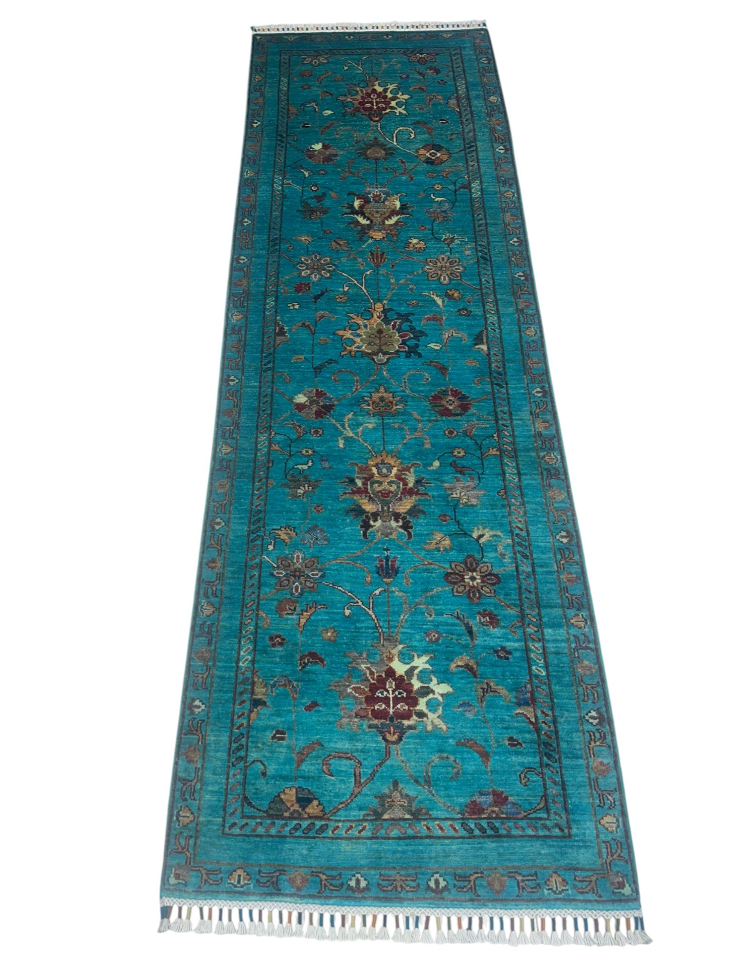 Hand-Knotted Afghani Chobi Sultani Wool Rug – 2’9″ x 8’6″