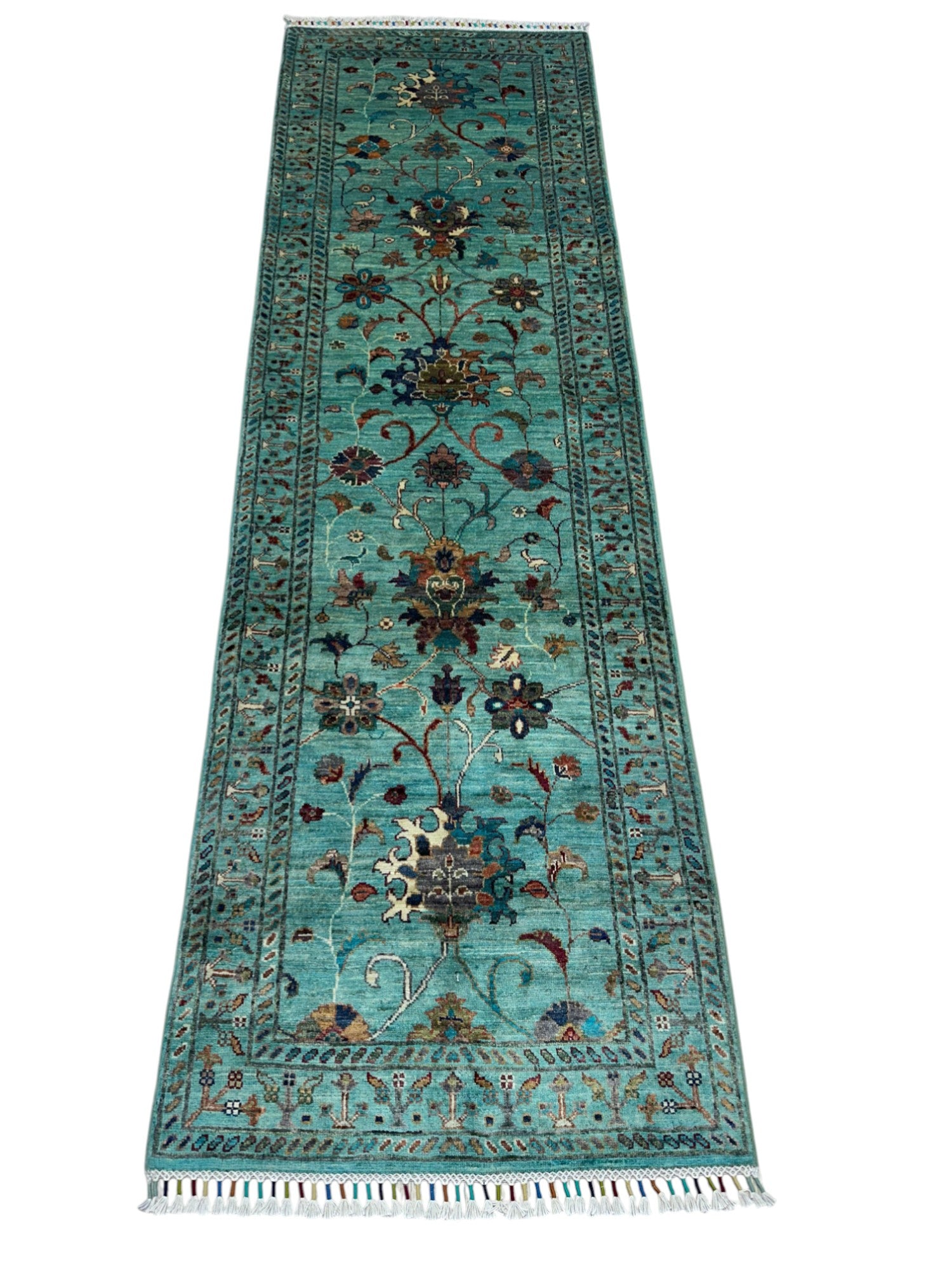 Hand-Knotted Afghani Chobi Sultani Wool Rug – 2’9″ x 7’9″