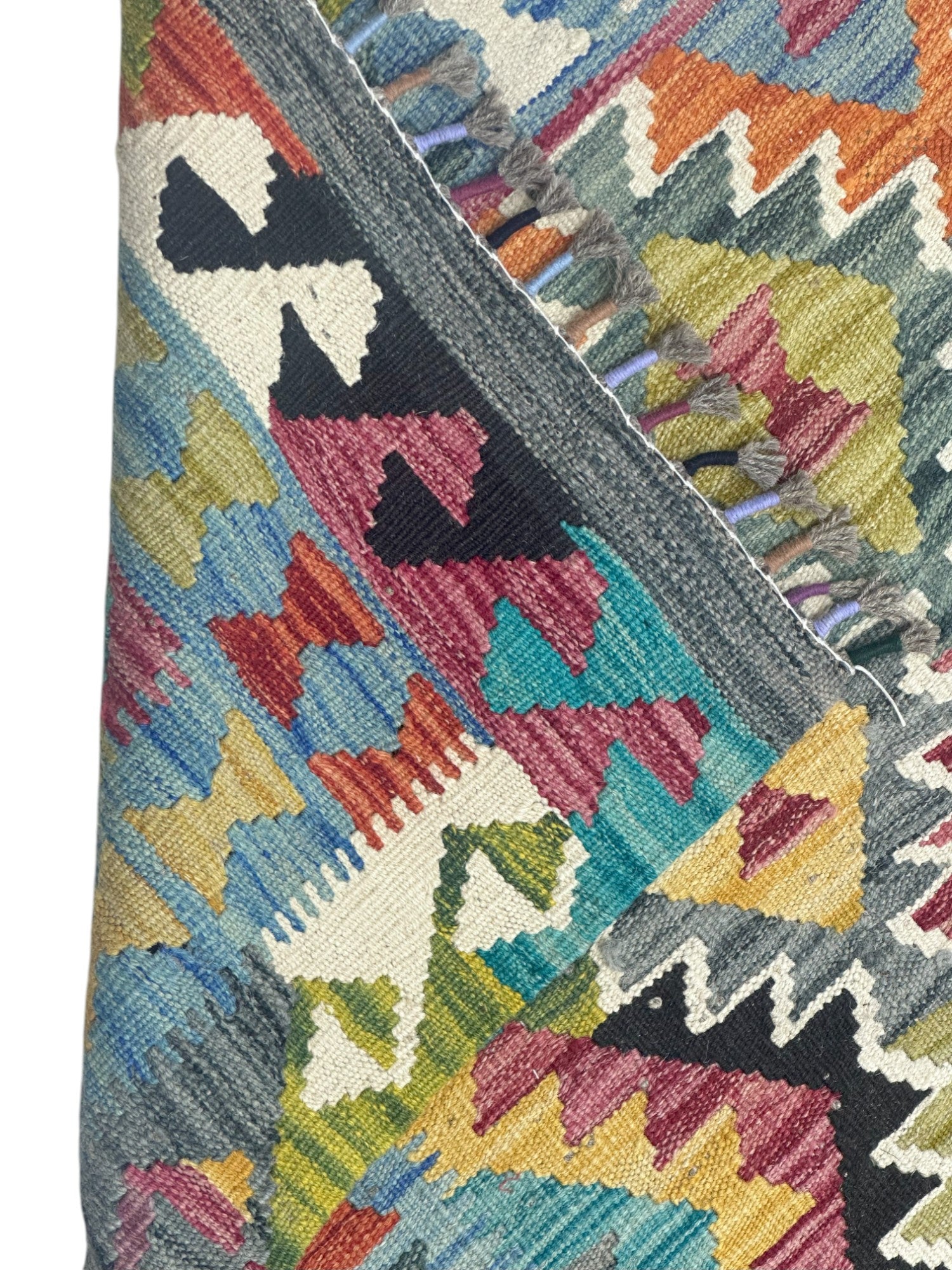 Hand-Woven Afghani Kilim Wool Rug 3'3" x 5'2"