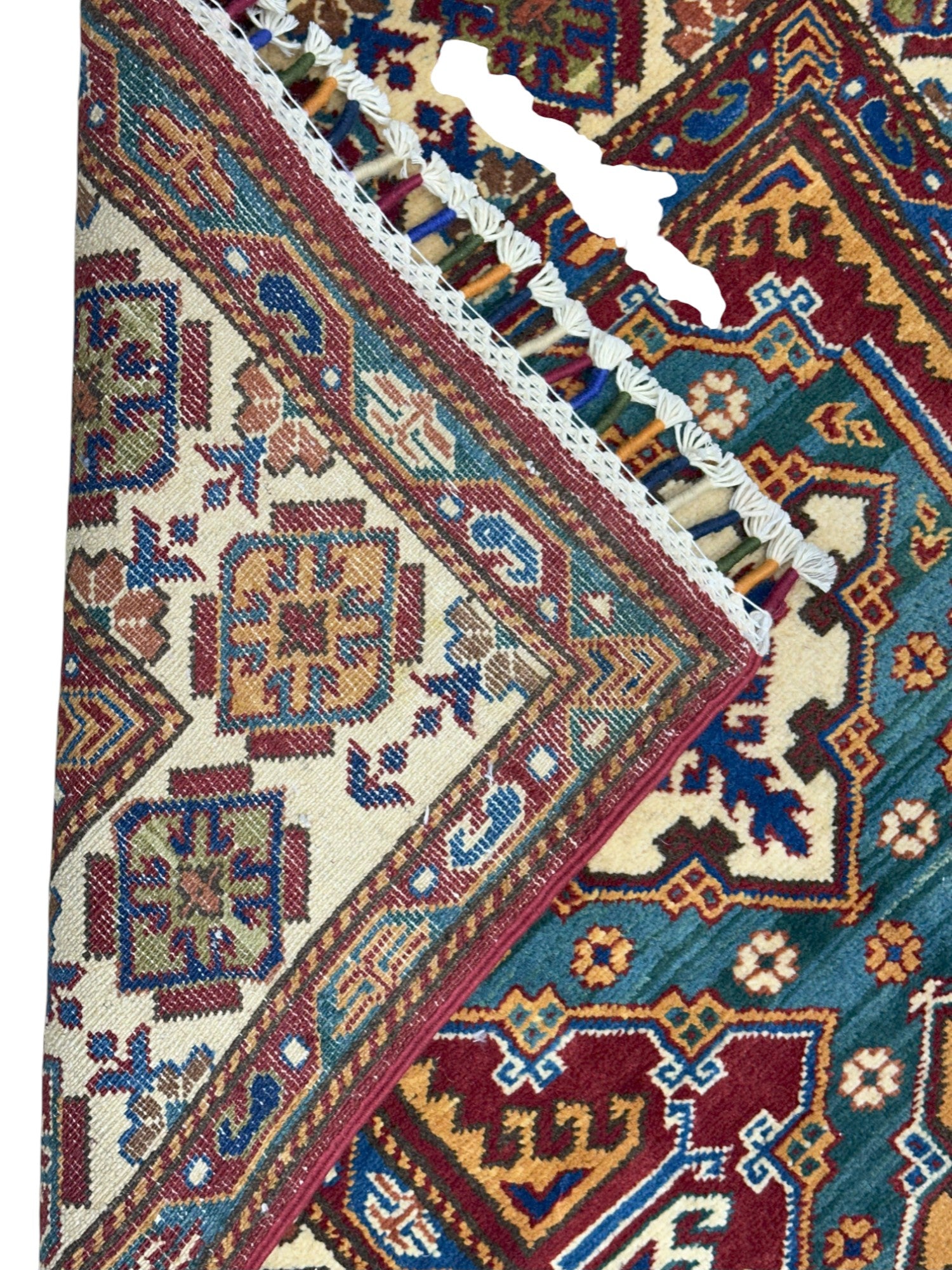 Hand-Knotted Afghani Chobi Super Kazak Wool Rug – 2’11″ x 10’6″