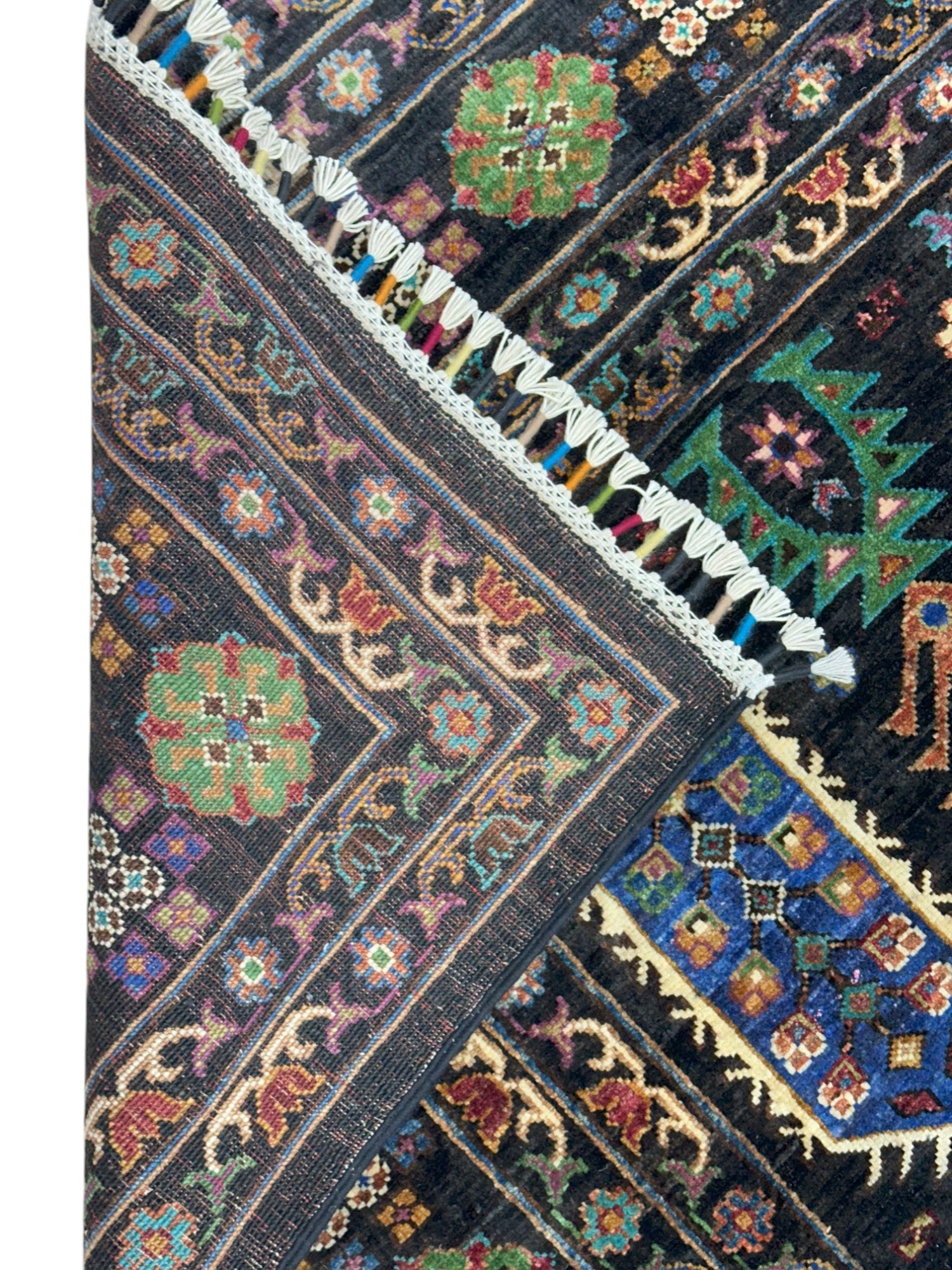 Hand-Knotted Afghani Chobi Super Kazak Wool Rug – 6’8″ x 10’6″