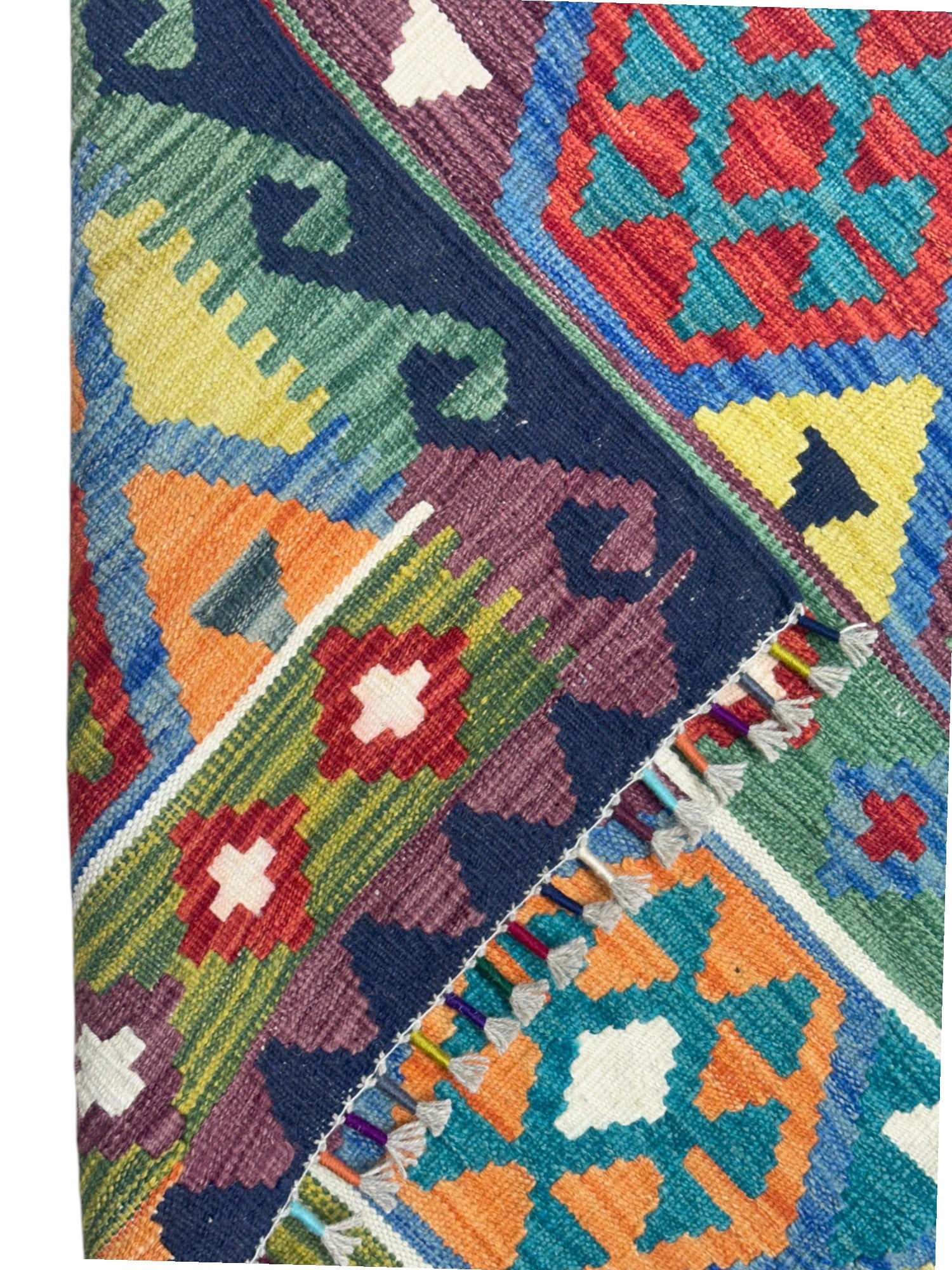 Hand-Woven Afghani Kilim Wool Rug 2'8" x 6'5"