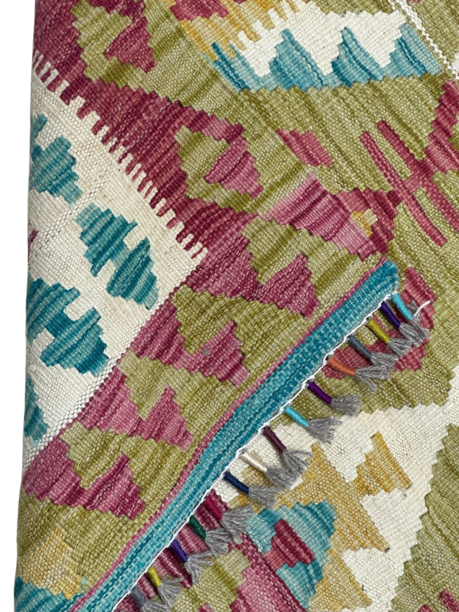Hand-Woven Afghani Kilim Wool Rug 3'3" x 5'1"