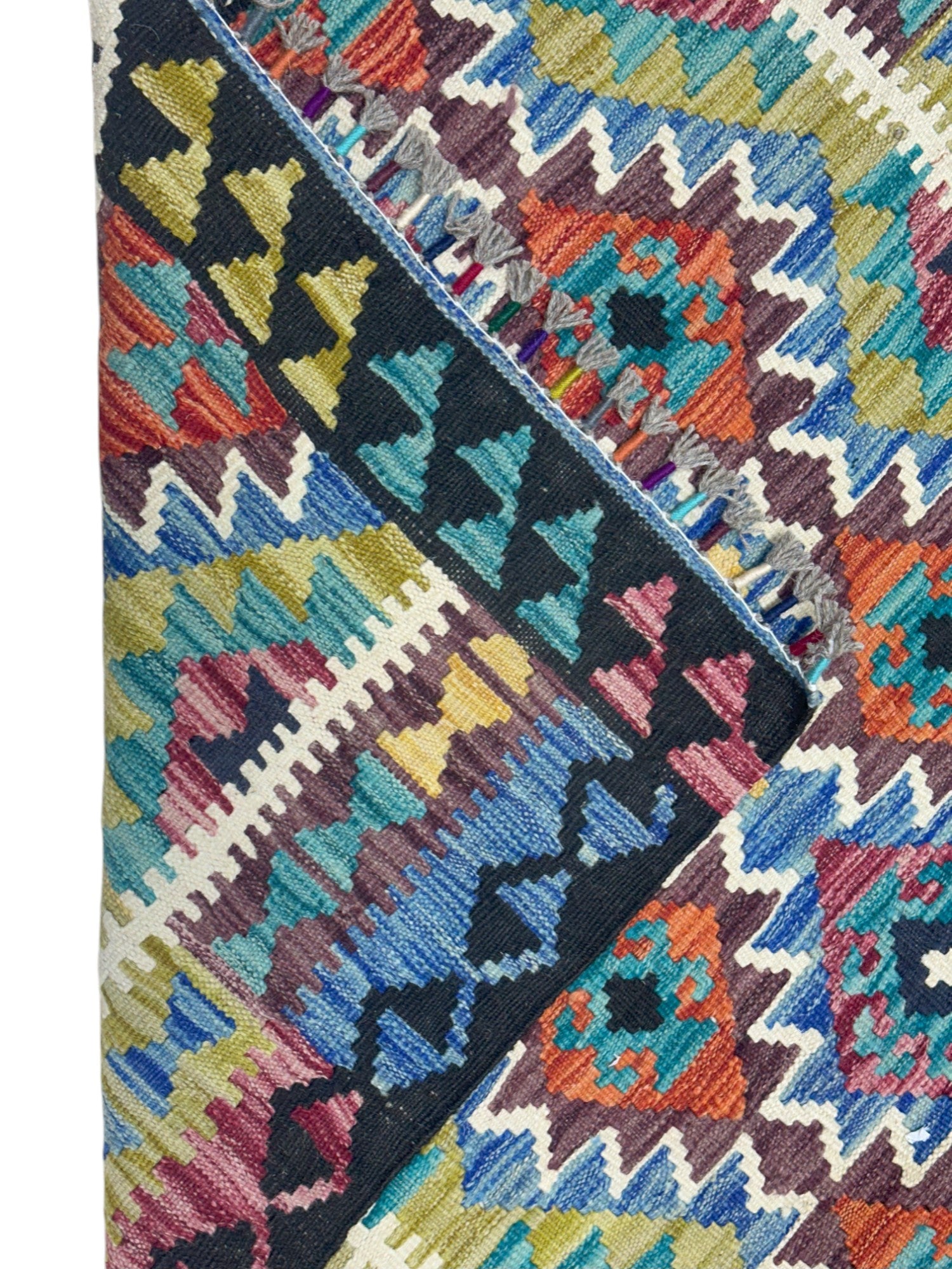Hand-Woven Afghani Kilim Wool Rug 3'5" x 5'2"
