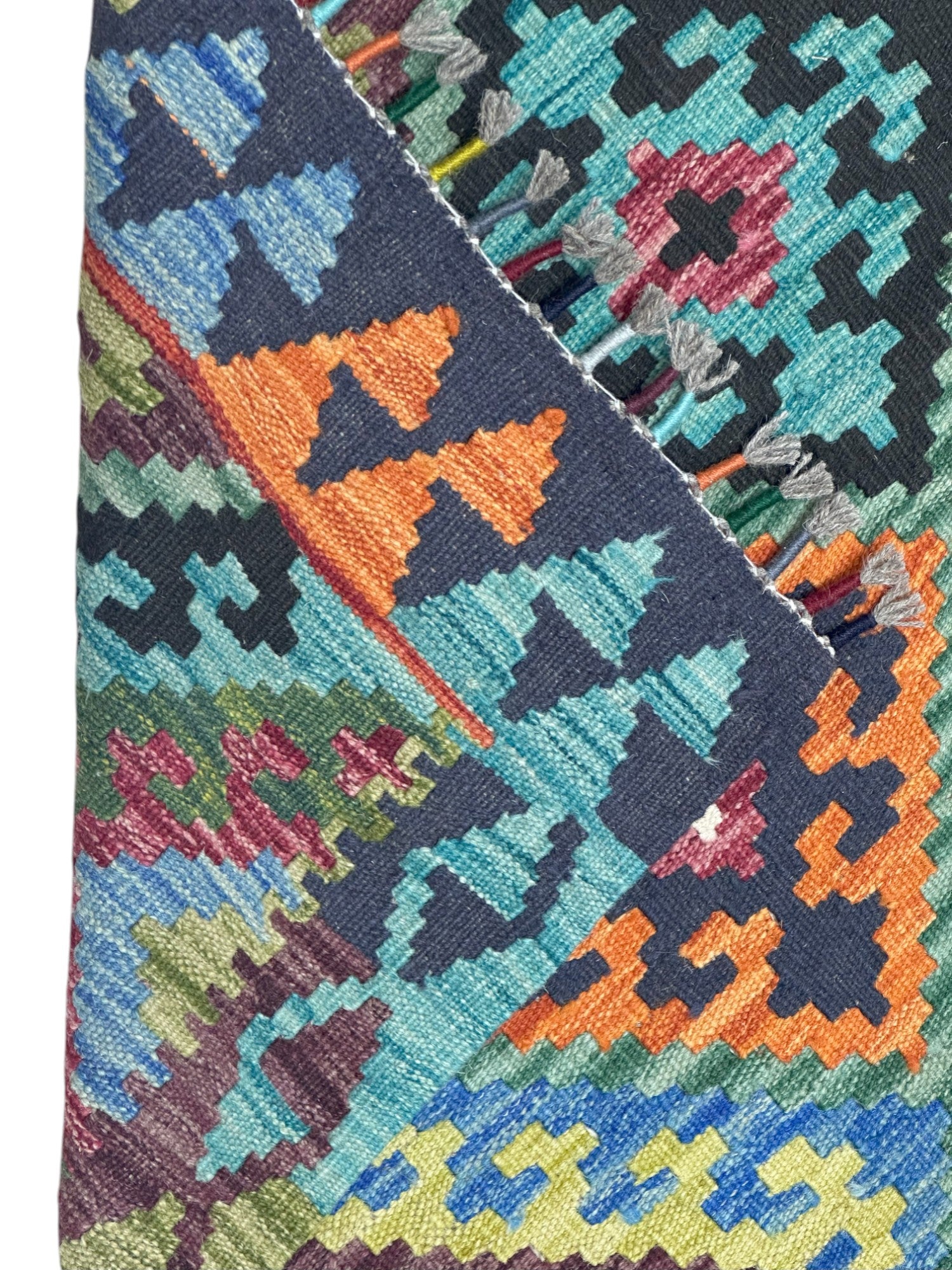 Hand-Woven Afghani Kilim Wool Rug 3'3" x 5'3"