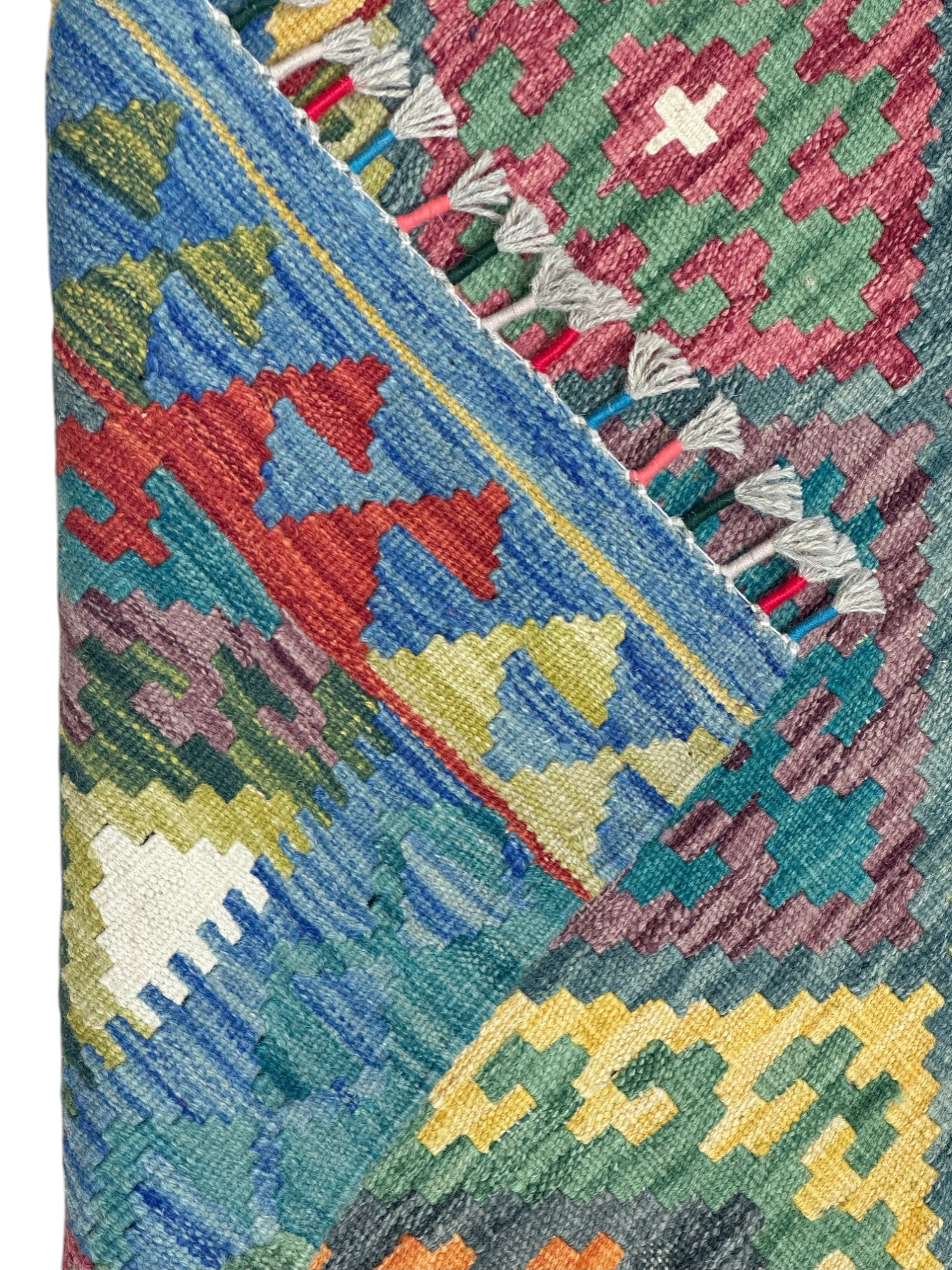 Hand-Woven Afghani Kilim Wool Rug 3'5" x 4'11"