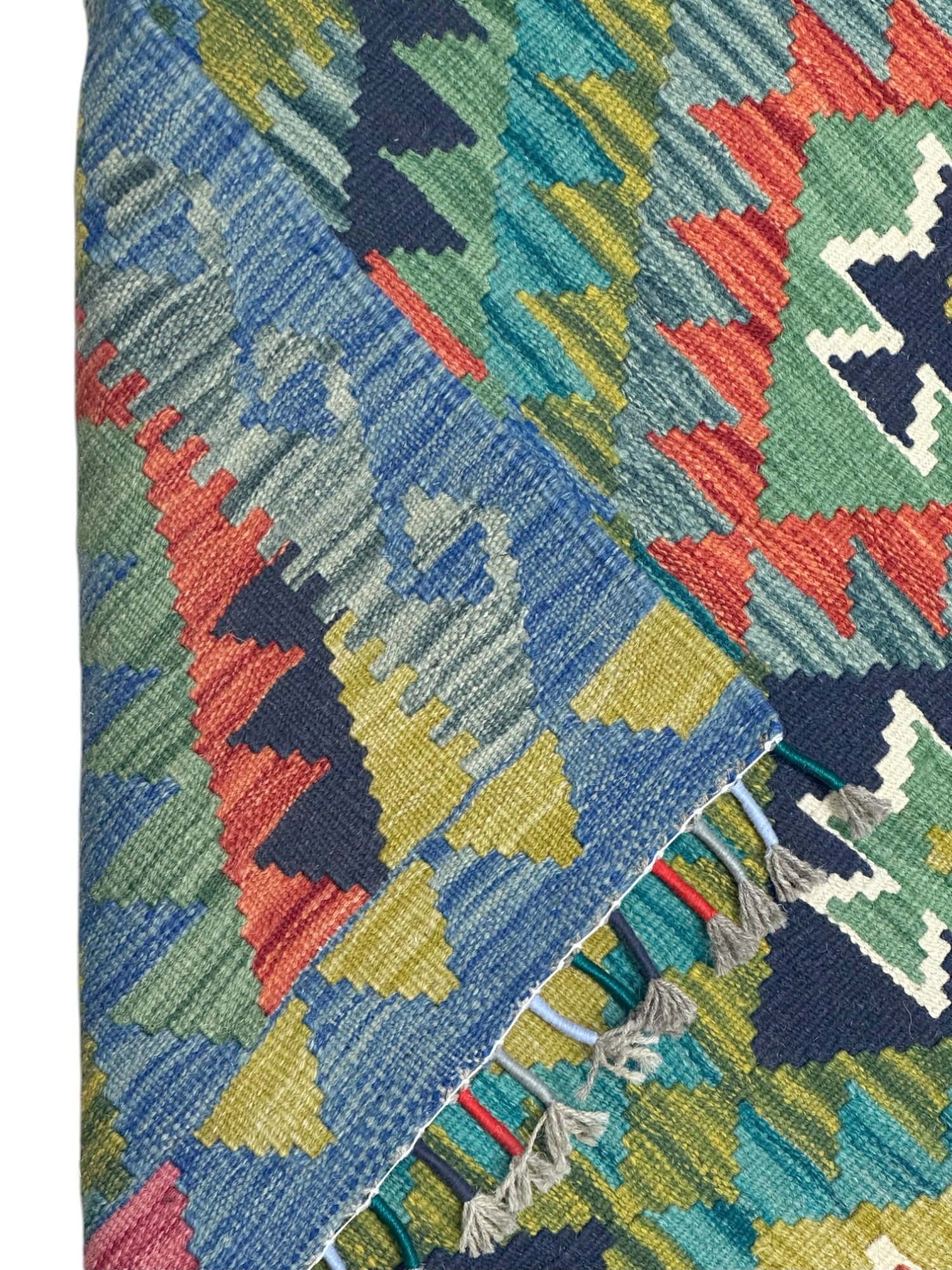 Hand-Woven Afghani Kilim Wool Rug 3'4" x 5'1"