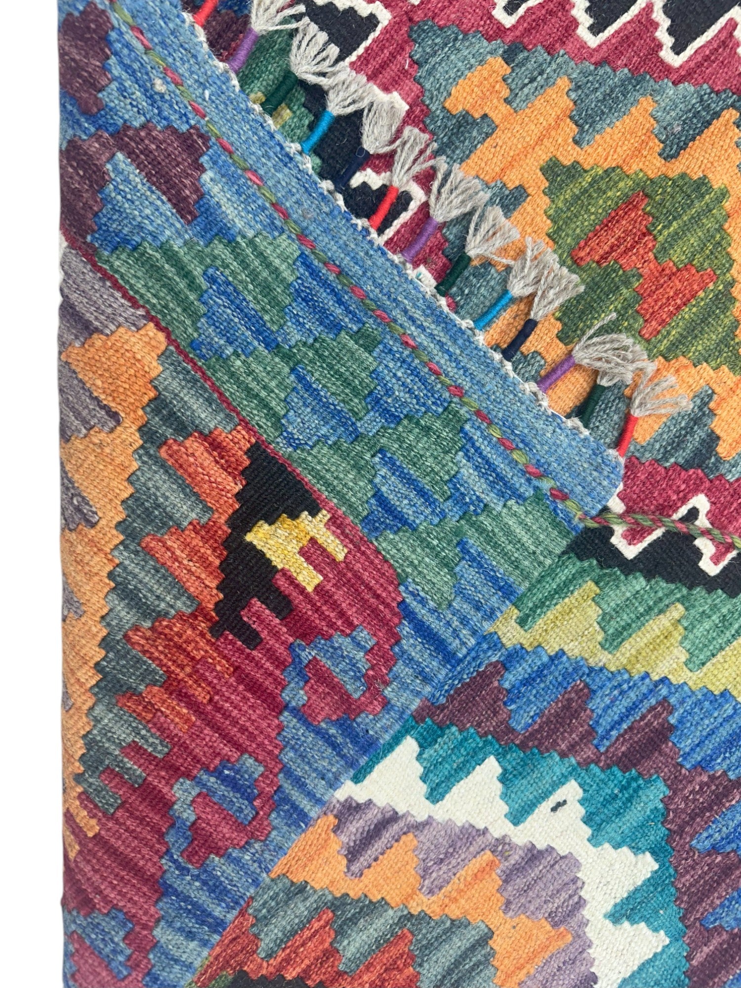 Hand-Woven Afghani Kilim Wool Rug 3'3" x 5'3"