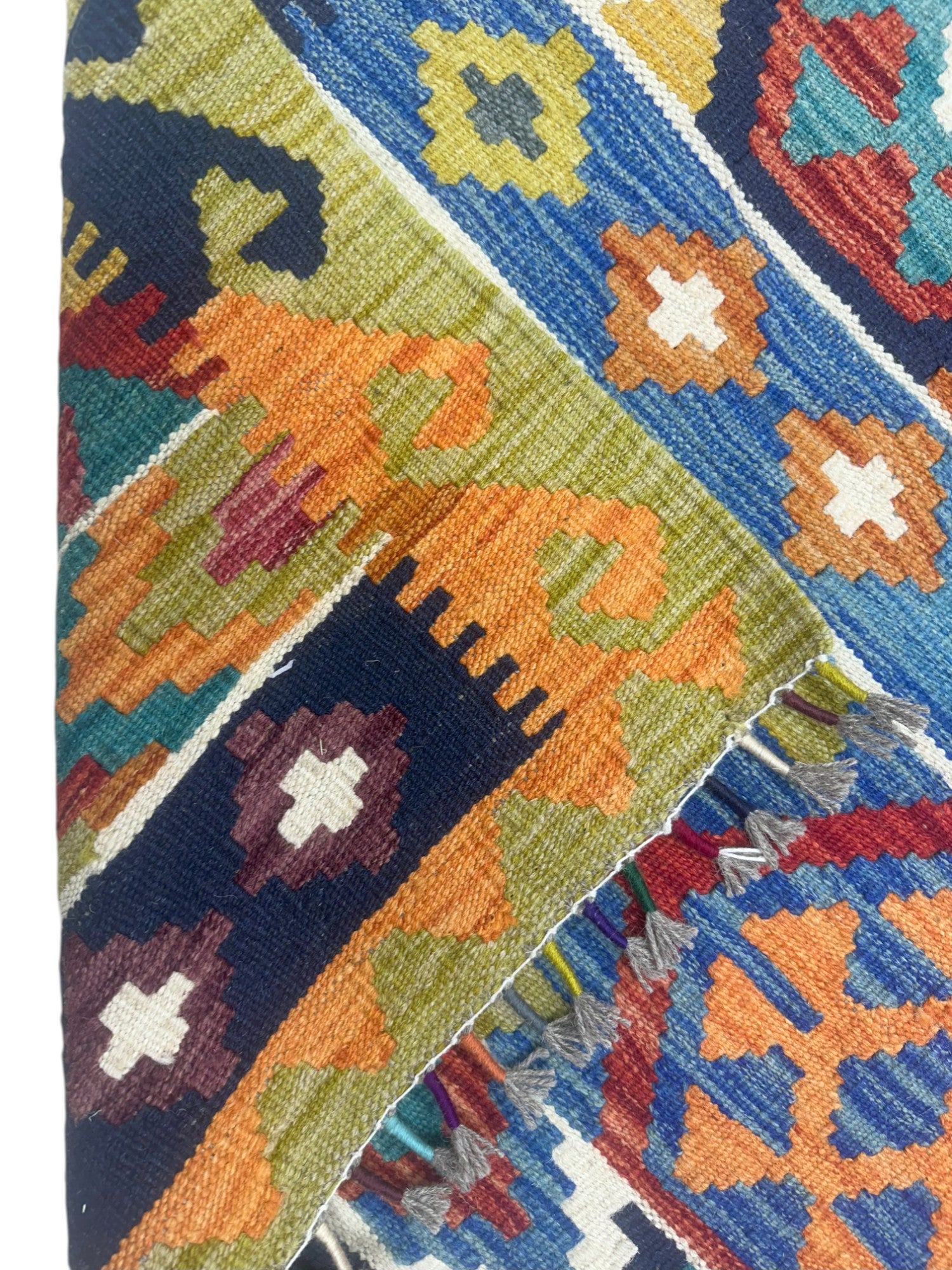 Hand-Woven Afghani Kilim Wool Rug 5'9" x 8'2"