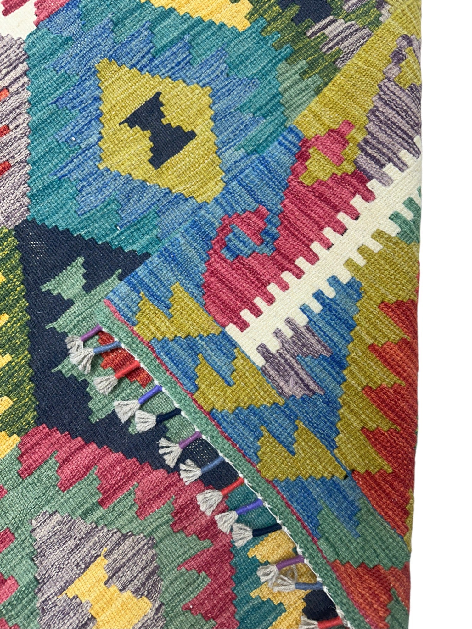 Hand-Woven Afghani Kilim Wool Rug 6' x 8'
