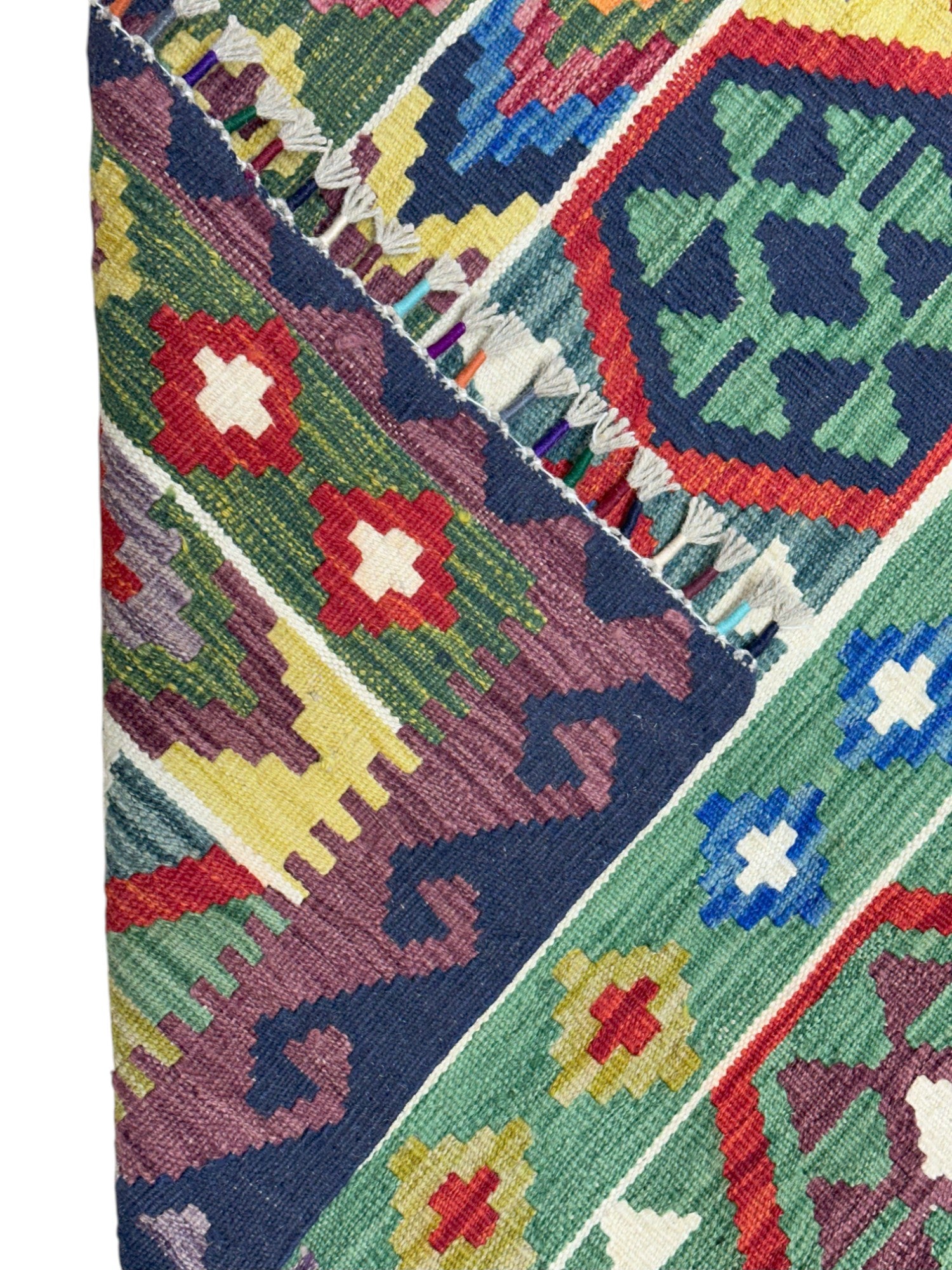 Hand-Woven Afghani Kilim Wool Rug 2'9" x 6'3"