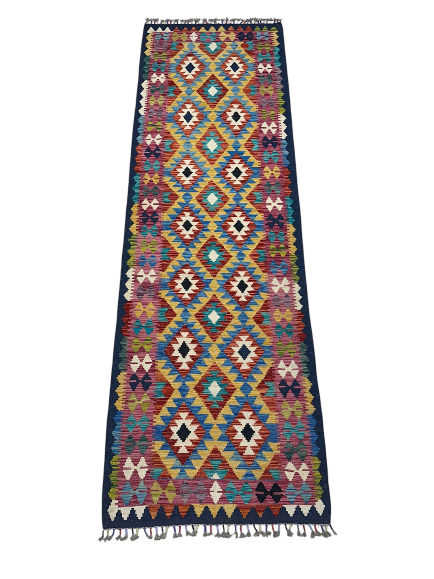 Hand-Woven Afghani Kilim Wool Rug 5'3" x 6'8"