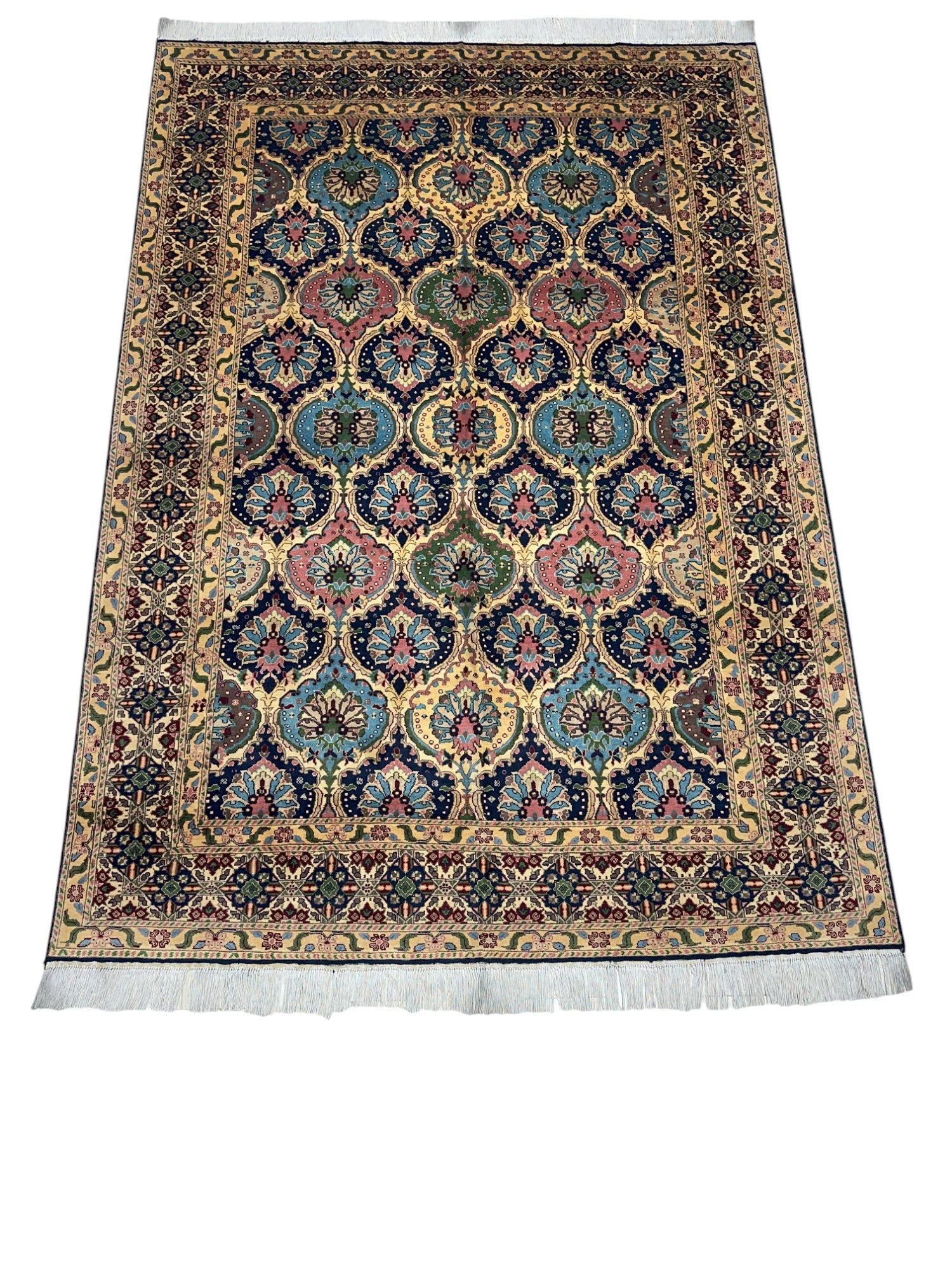 Hand-Knotted Afghani Heart Shape Wool Rug – 6’6″ x 9’2″