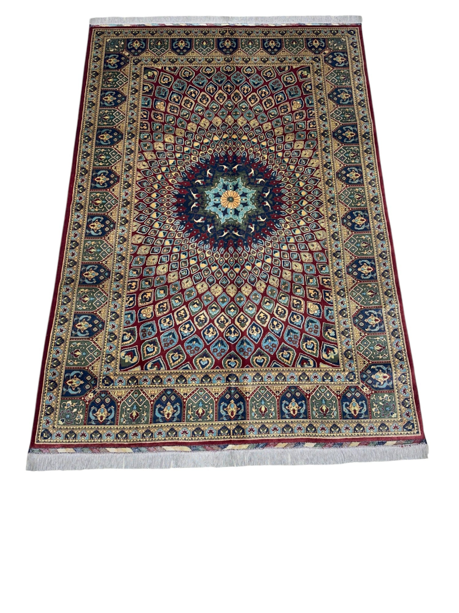 Hand-Knotted Afghani Parak Wool Rug – 6’6″ x 9’7″