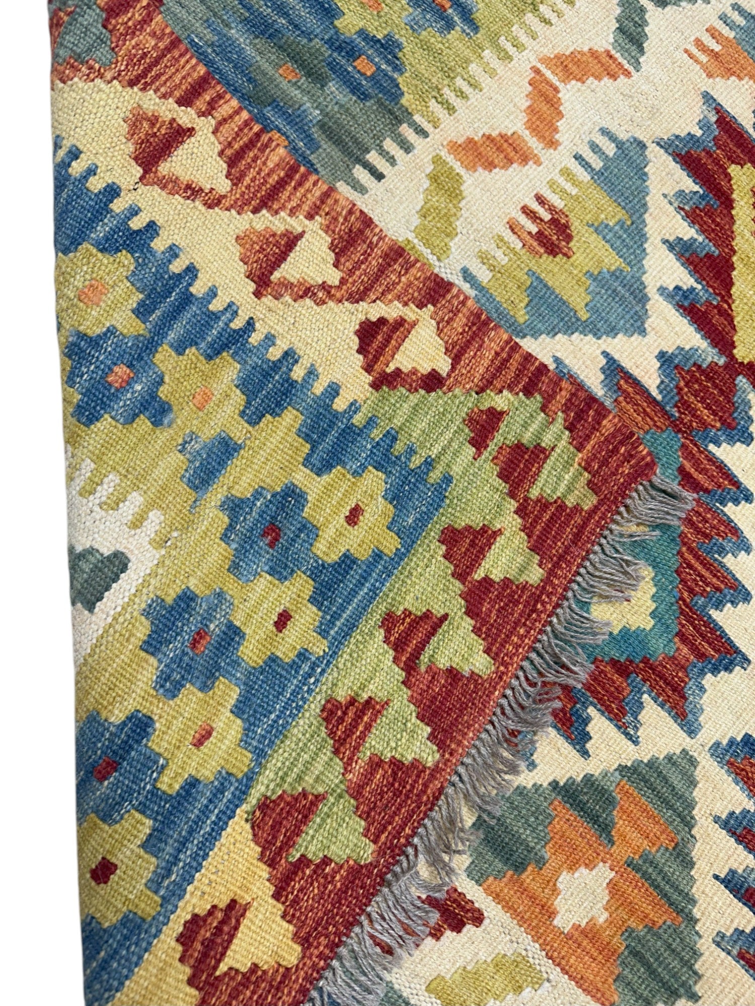 Hand-Woven Afghani Kilim Wool Rug 4'11" x 6'7"