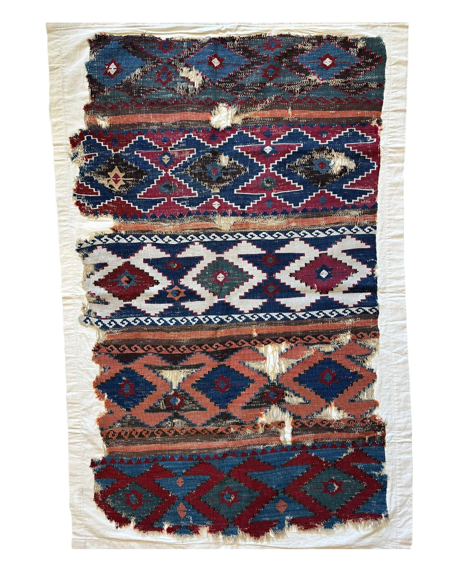Antique Anatolian Fragment Kilim 3’ x 4’9”