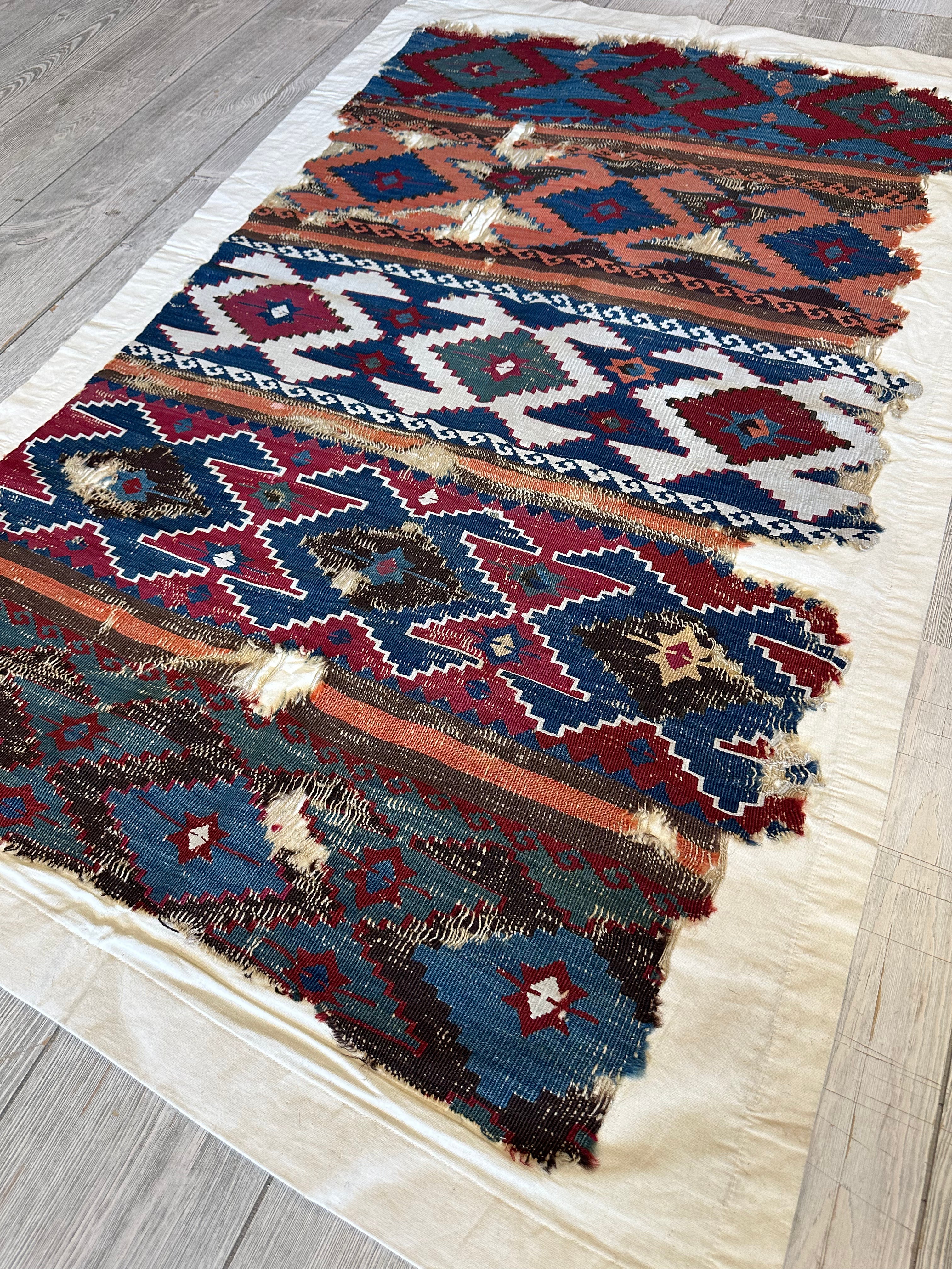 Antique Anatolian Fragment Kilim 3’ x 4’9”