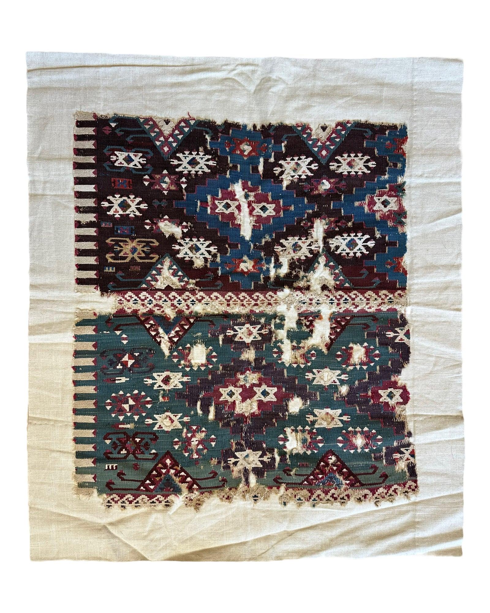 Antique Anatolian Kilim Fragment 30” x 35”