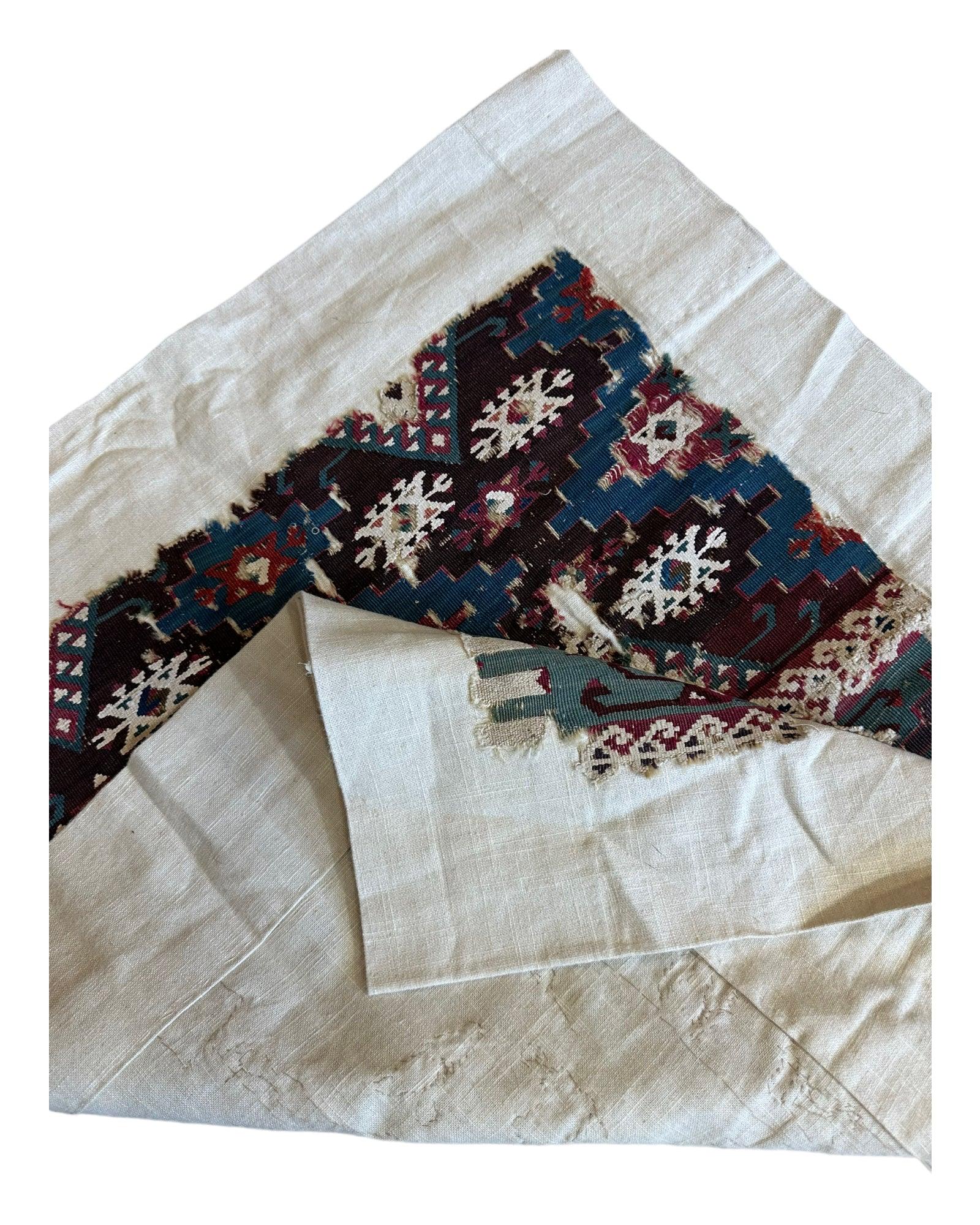 Antique Anatolian Kilim Fragment 30” x 35”