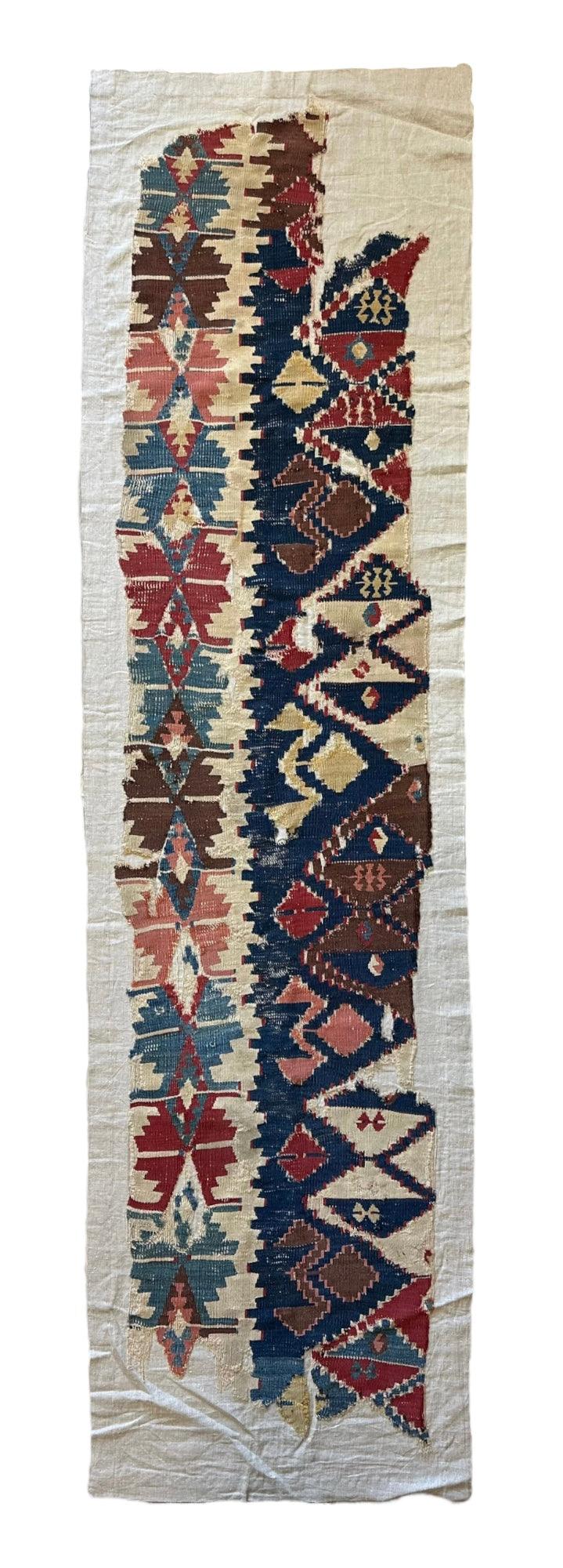 Antique Anatolian Large Fragment, Runner Kilim 29”’ x 105”