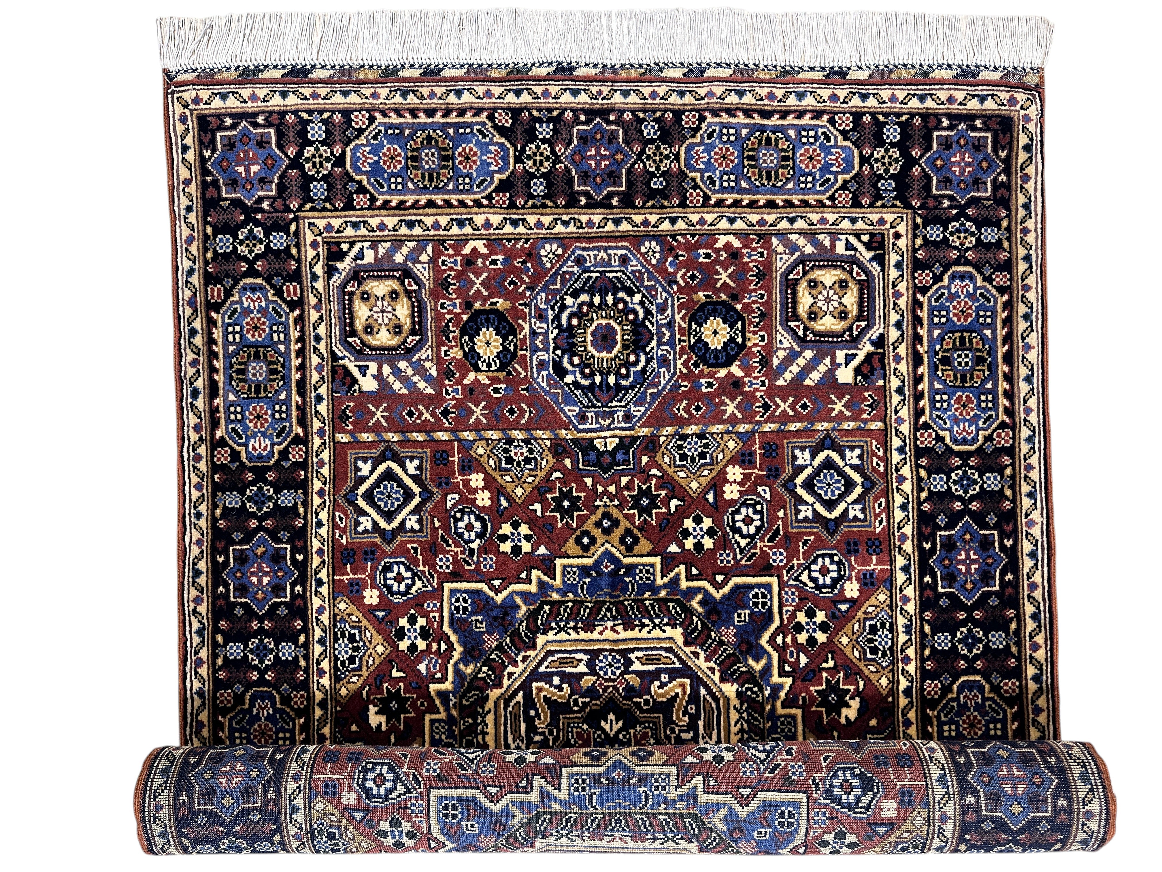 Hand-Knotted Afghani Mamluk Wool Rug – 3’4″ x 5’2″