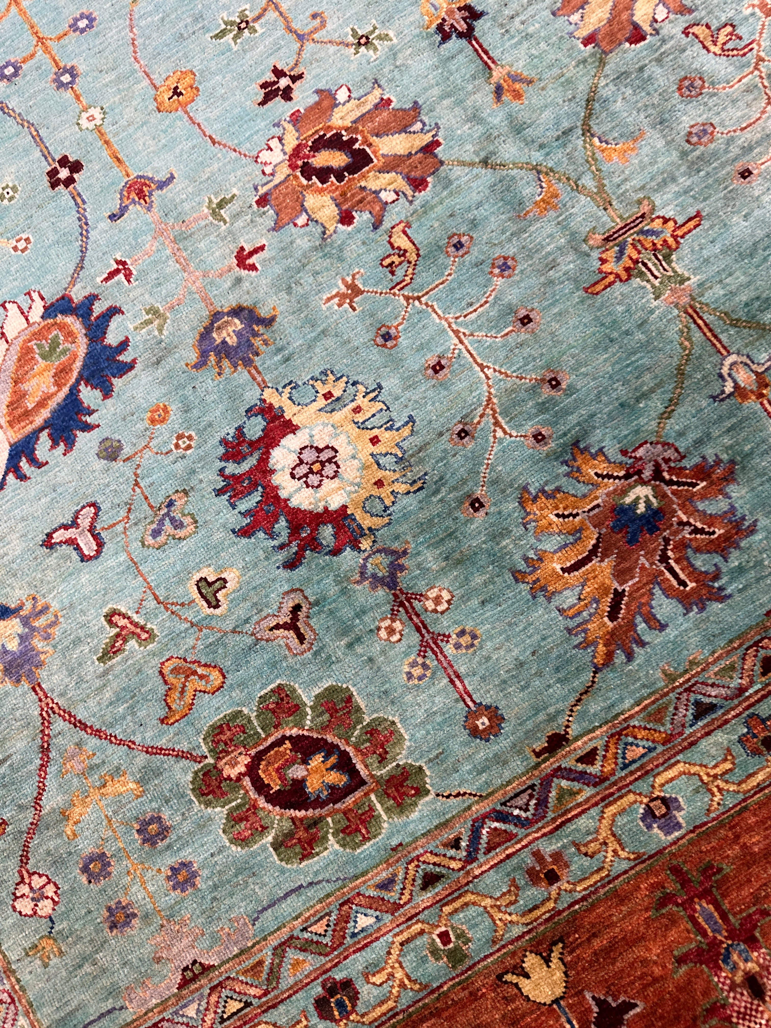 Hand-Knotted Afghani Chobi Ghazni Wool Rug | Floral Design | 8′ x 10′