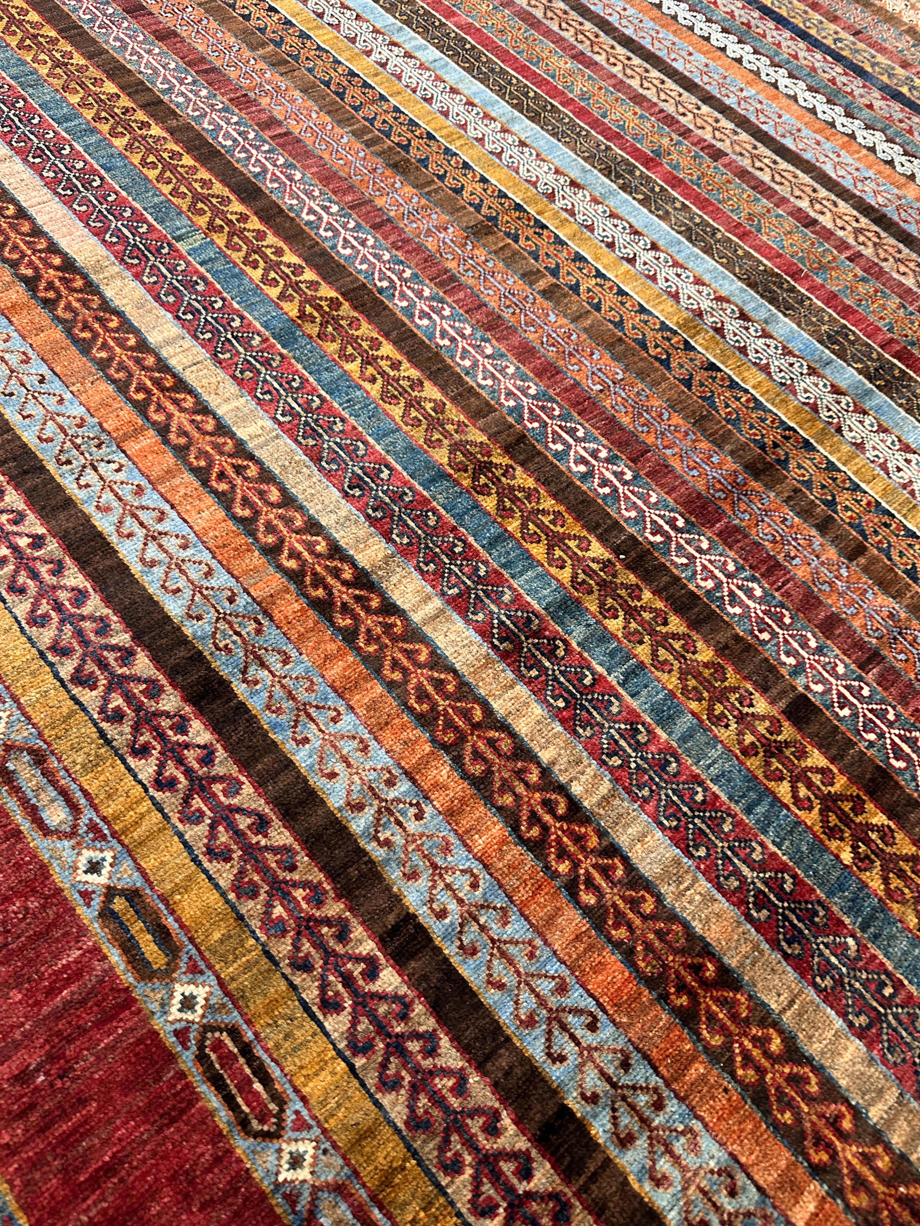Hand-Knotted Afghani Chobi Khorjeen Wool Rug | 7′1″ x 10′2″