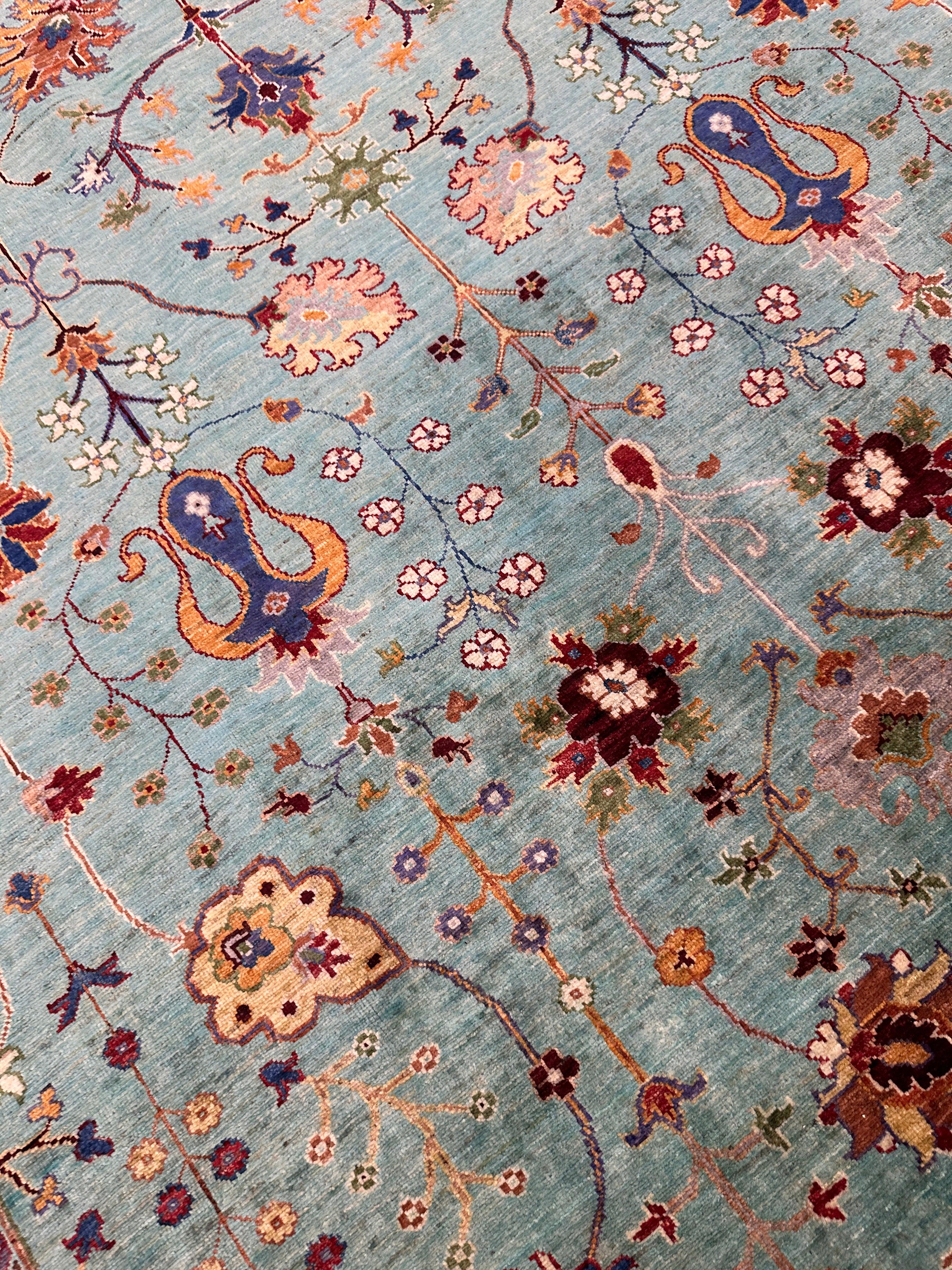 Hand-Knotted Afghani Chobi Ghazni Wool Rug | Floral Design | 8′ x 10′