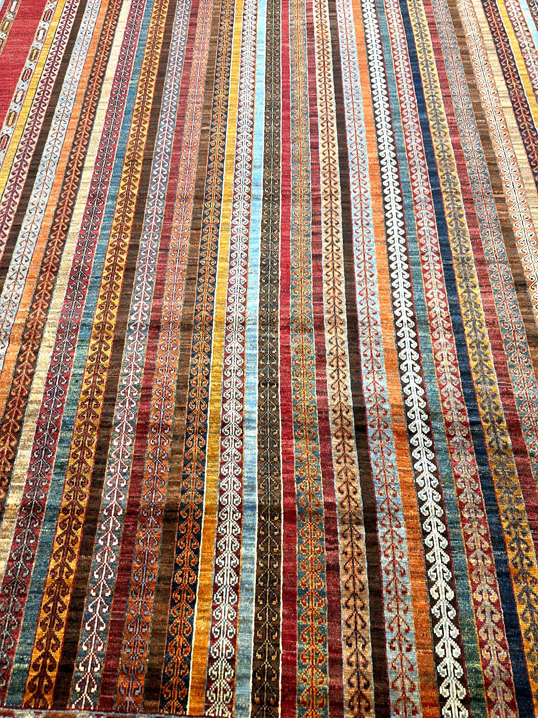 Hand-Knotted Afghani Chobi Khorjeen Wool Rug | 7′1″ x 10′2″