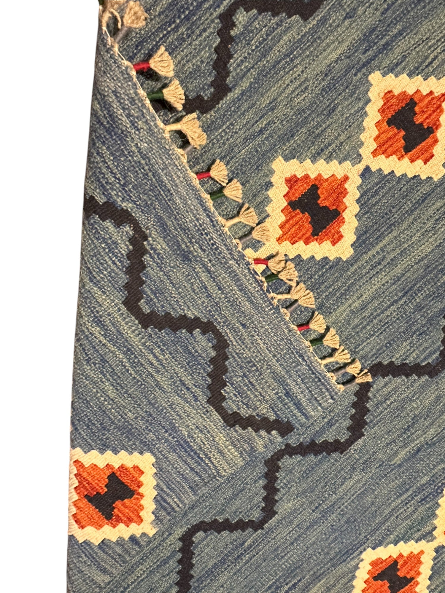 Hand-Woven Afghani Kilim Wool Rug 4'1" x 5'10"