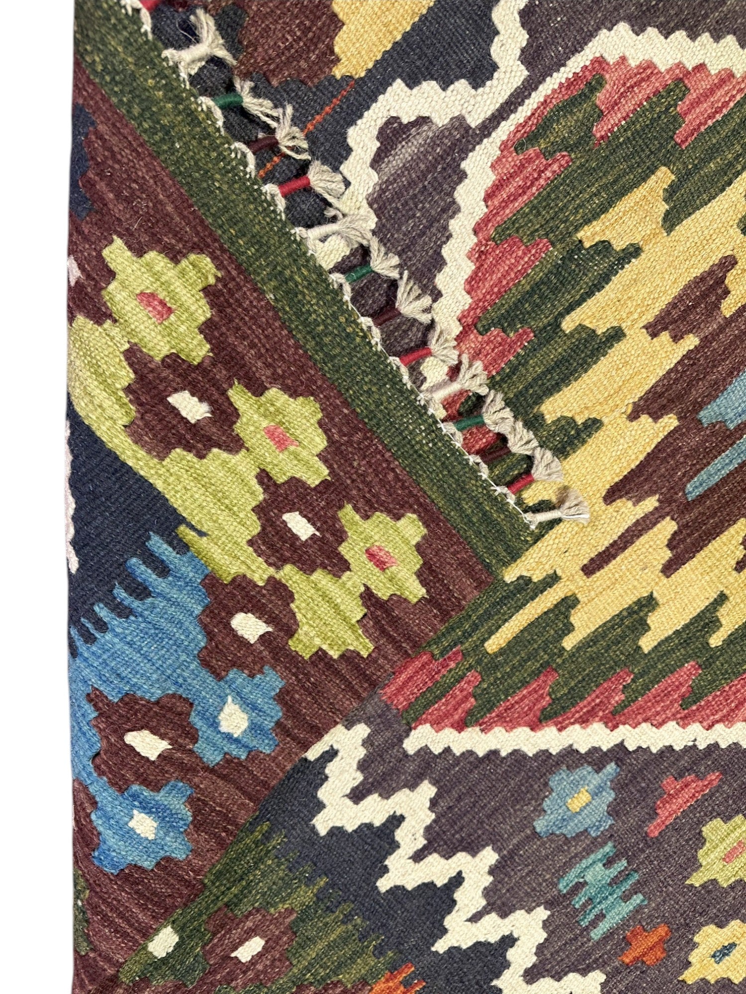 Hand-Woven Afghani Kilim Wool Rug 3'10" x 5'11"