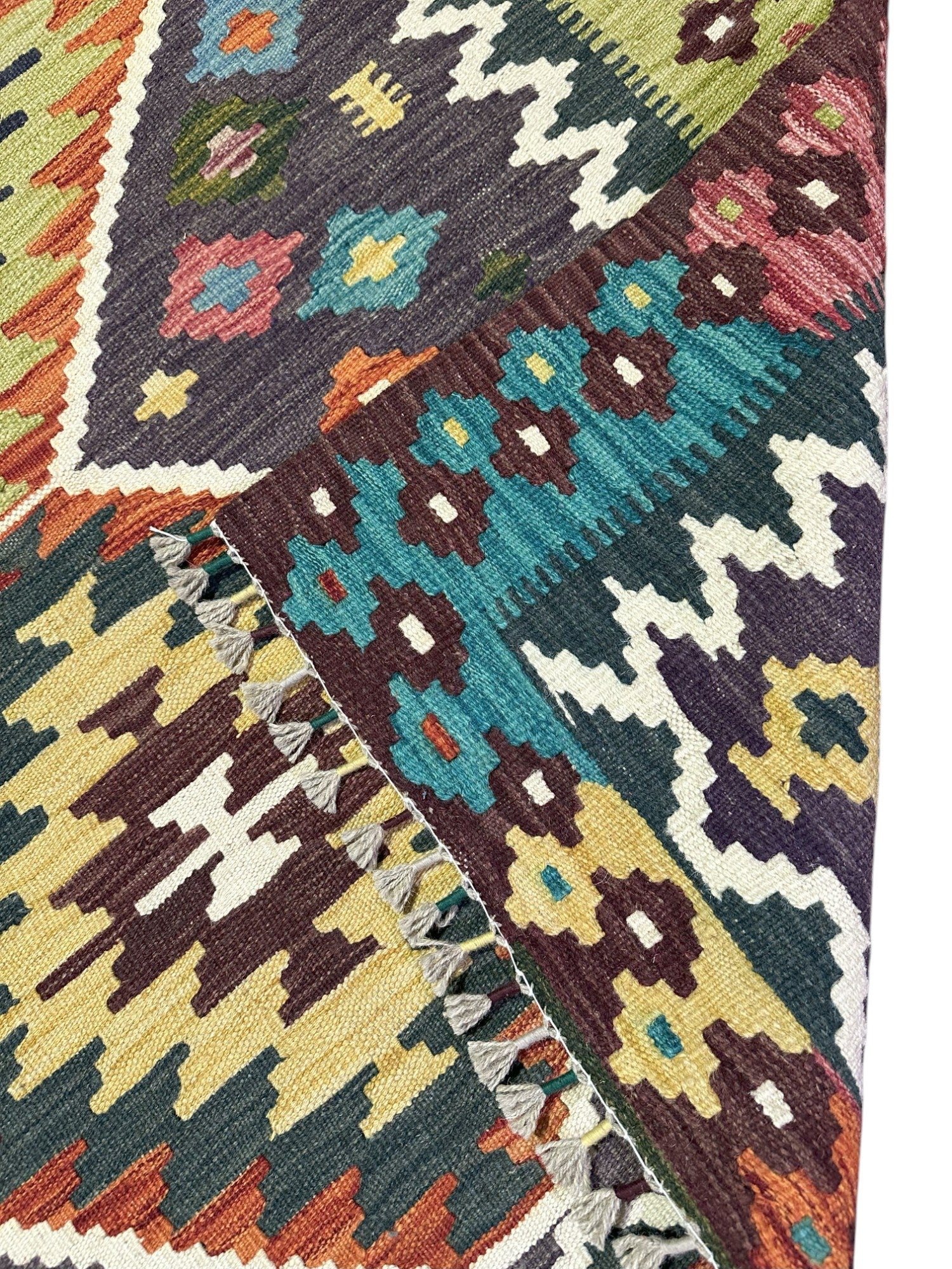 Hand-Woven Afghani Kilim Wool Rug 3'11" x 6'1"