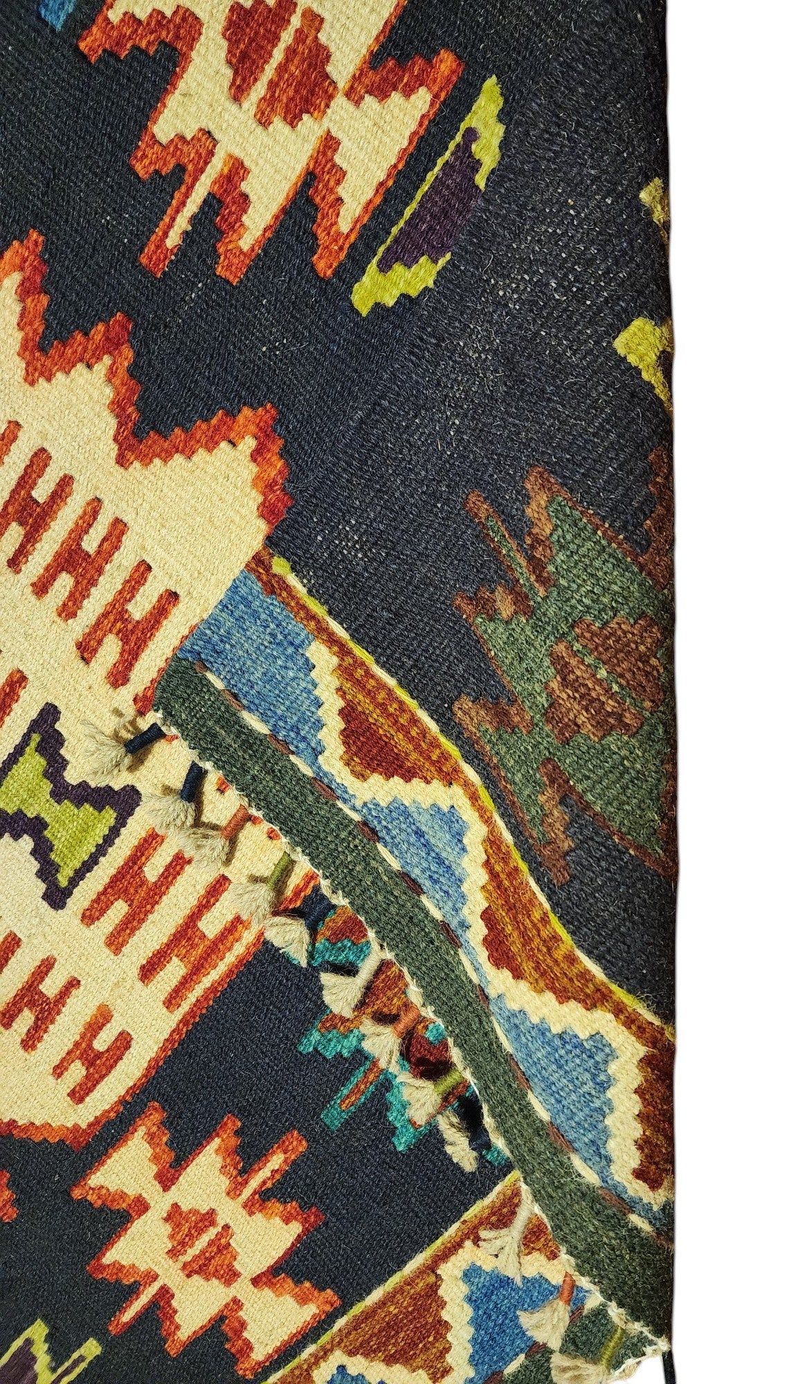 Hand-Woven Afghani Kilim Wool Rug 2'9" x 4'