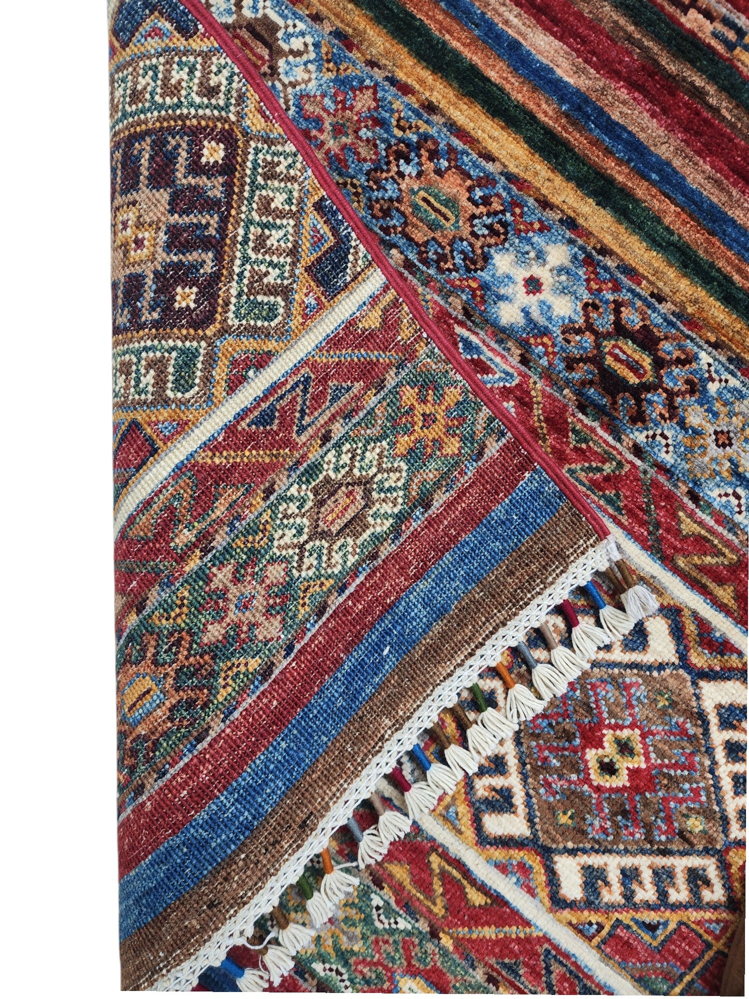 Hand-Knotted Afghani Khorjeen Wool Rug – 4’11″  x  6’5″
