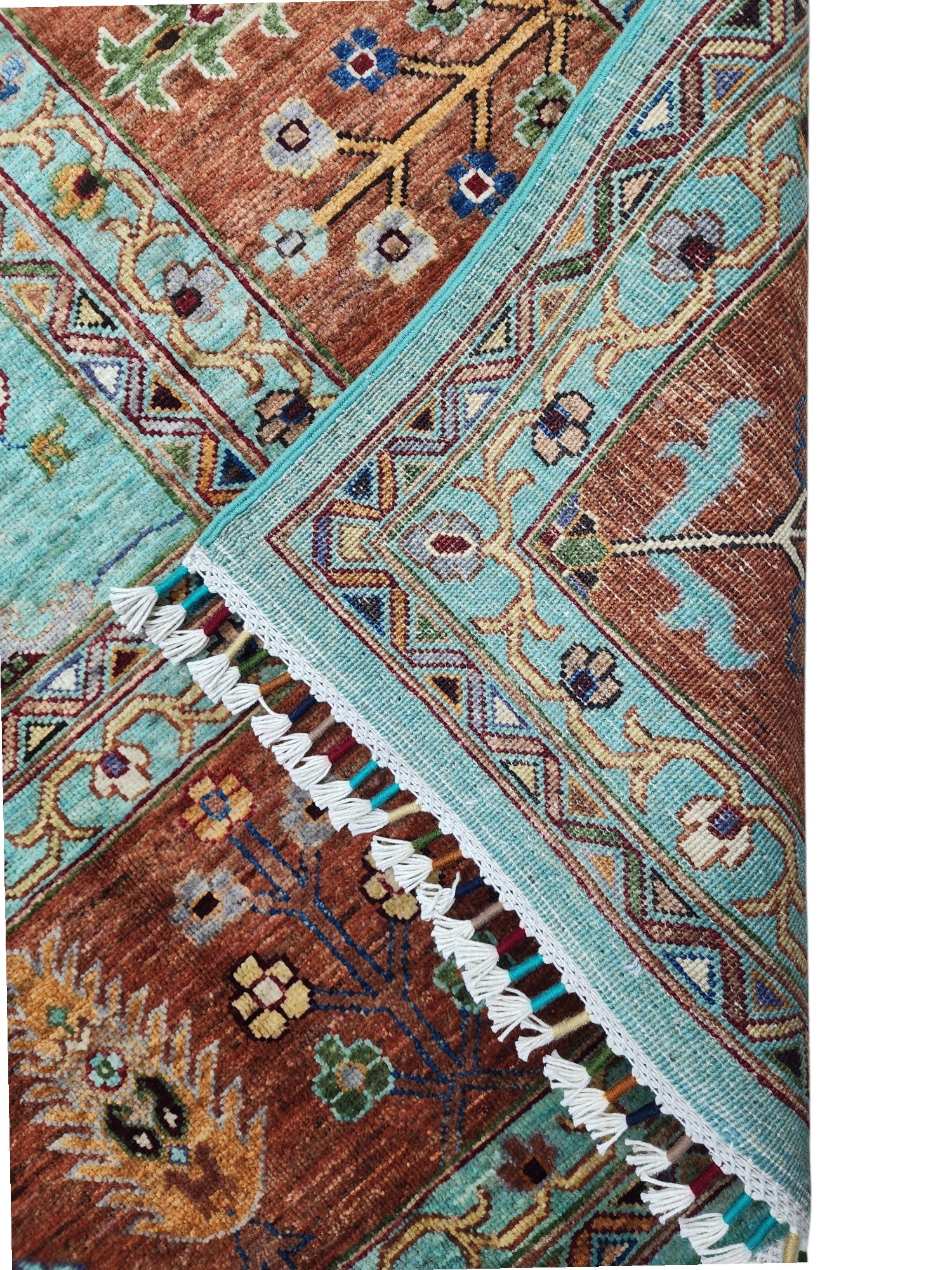 Hand-Knotted Afghani Chobi Ghazni Wool Rug | Floral Design | 8′ x 10′