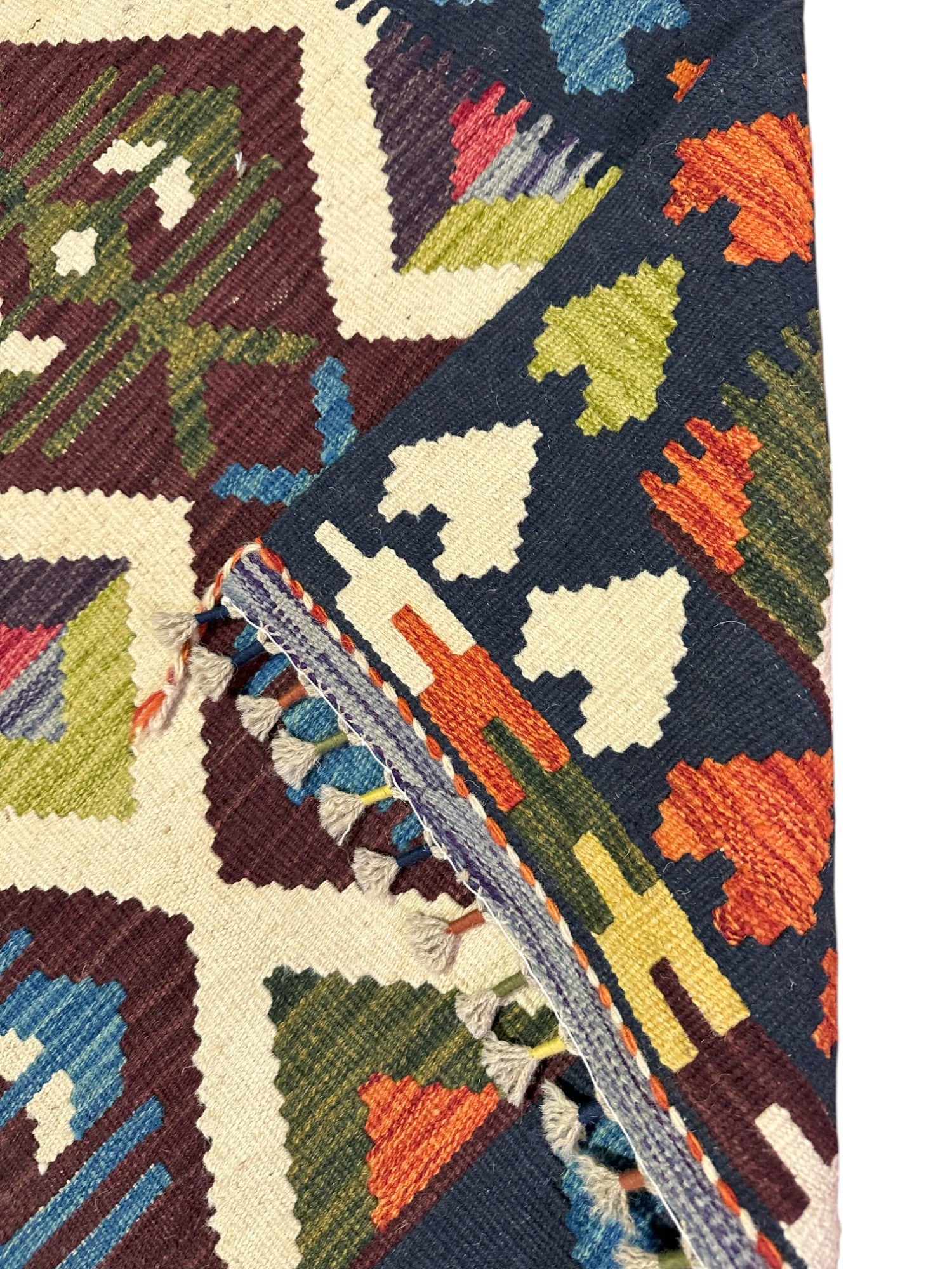 Hand-Woven Afghani Kilim Wool Rug 3'5" x 5'