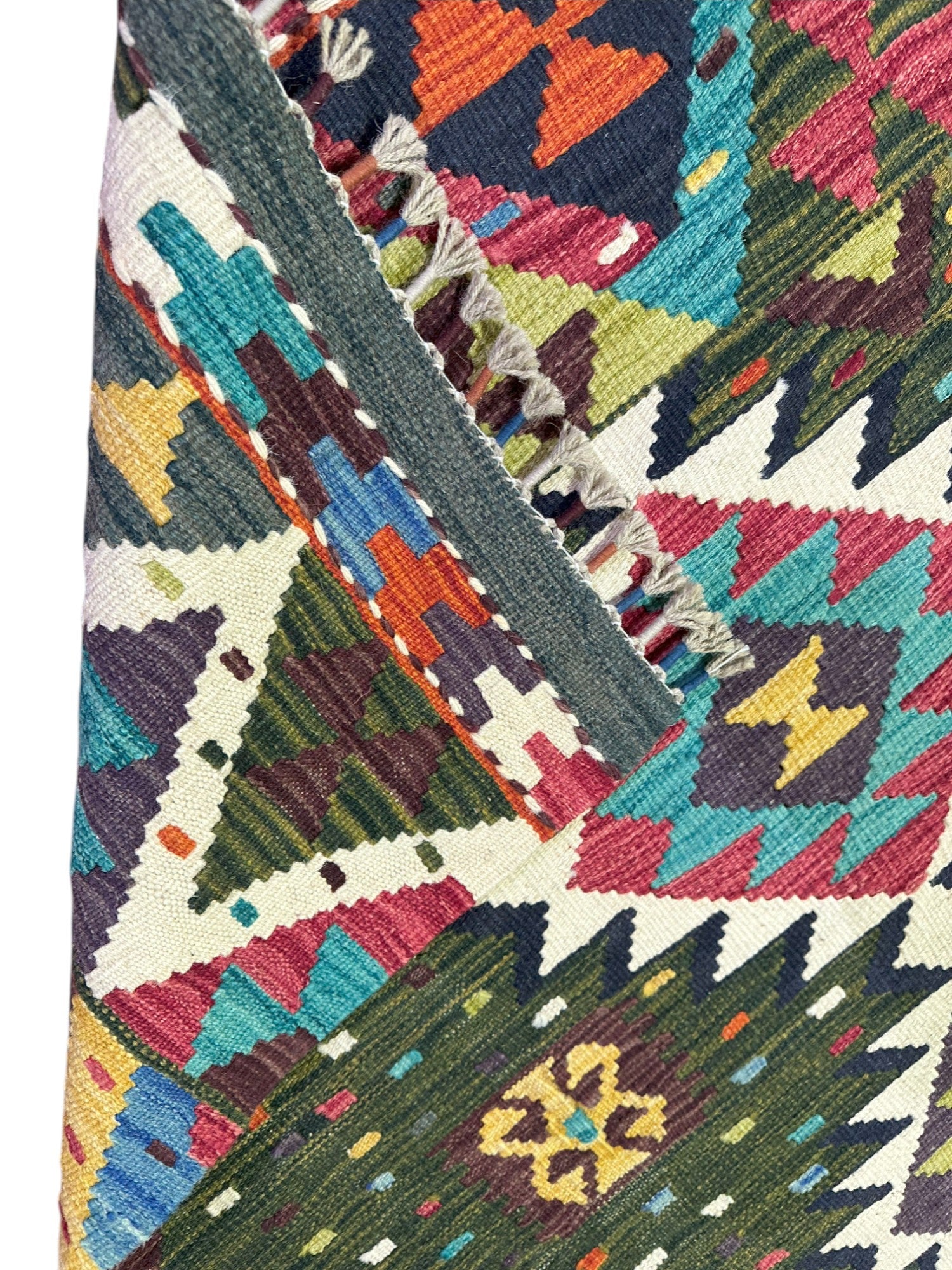 Hand-Woven Afghani Kilim Wool Rug 3'3" x 5'5"