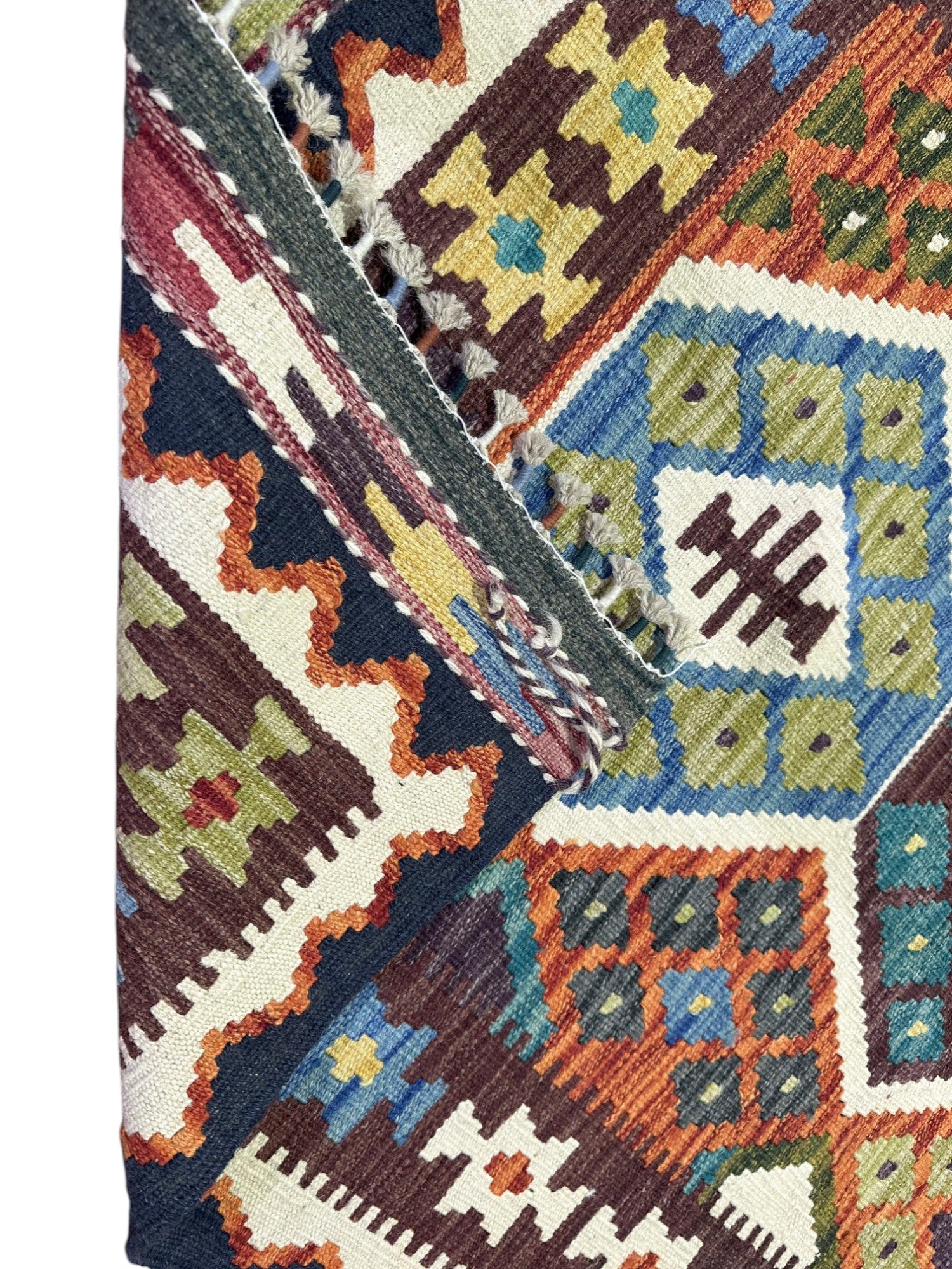 Hand-Woven Afghani Kilim Wool Rug 4' x 6'