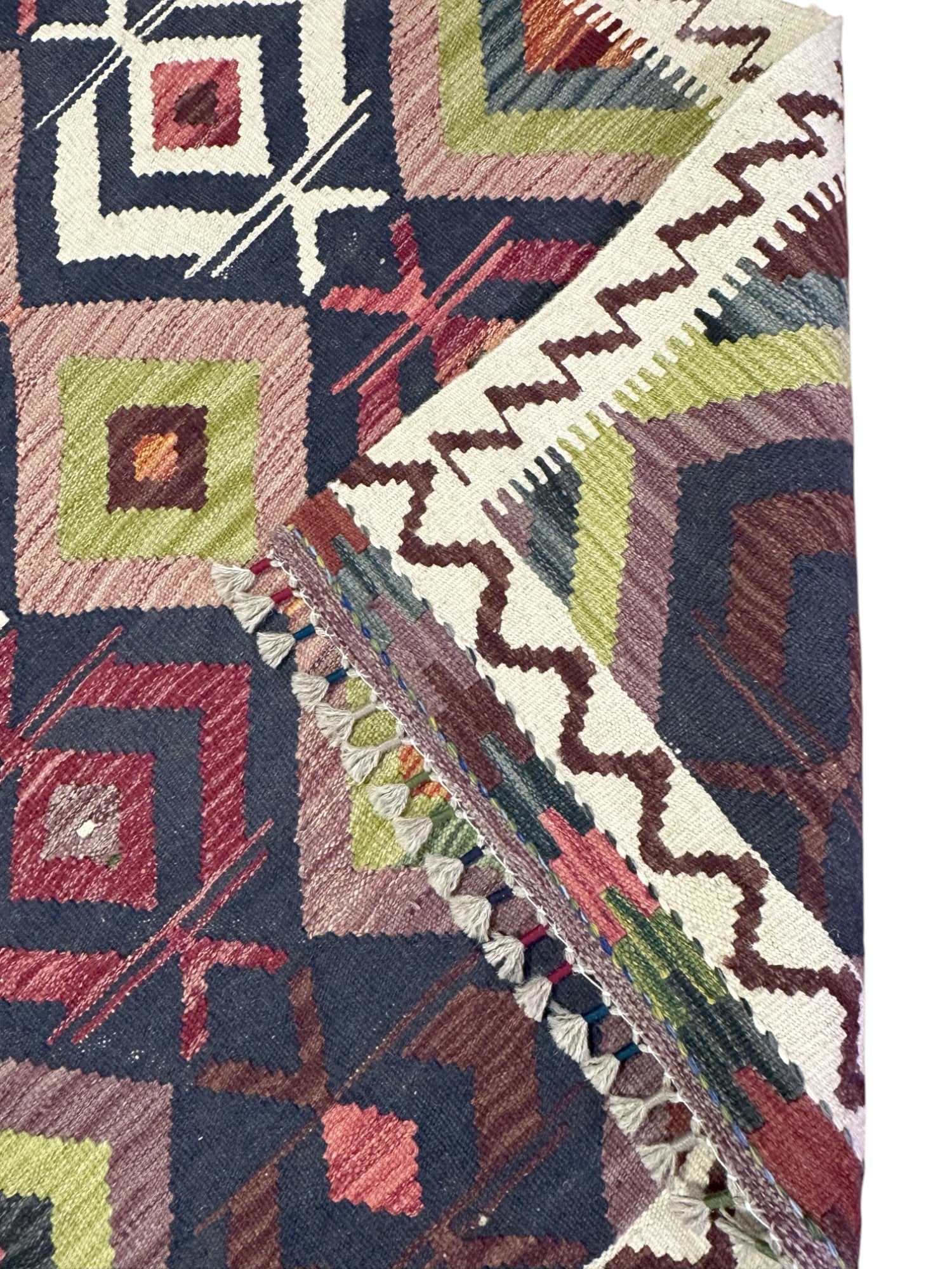 Hand-Woven Afghani Kilim Wool Rug 3'3" x 5'1"
